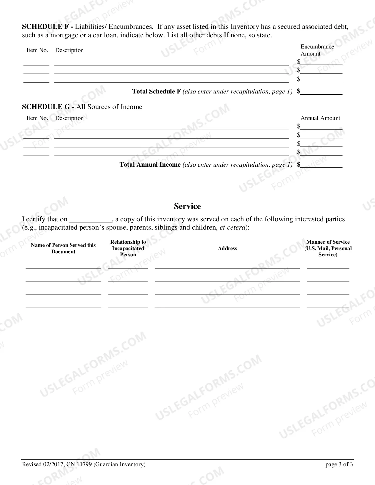 Preview Guardianship Estate Inventory