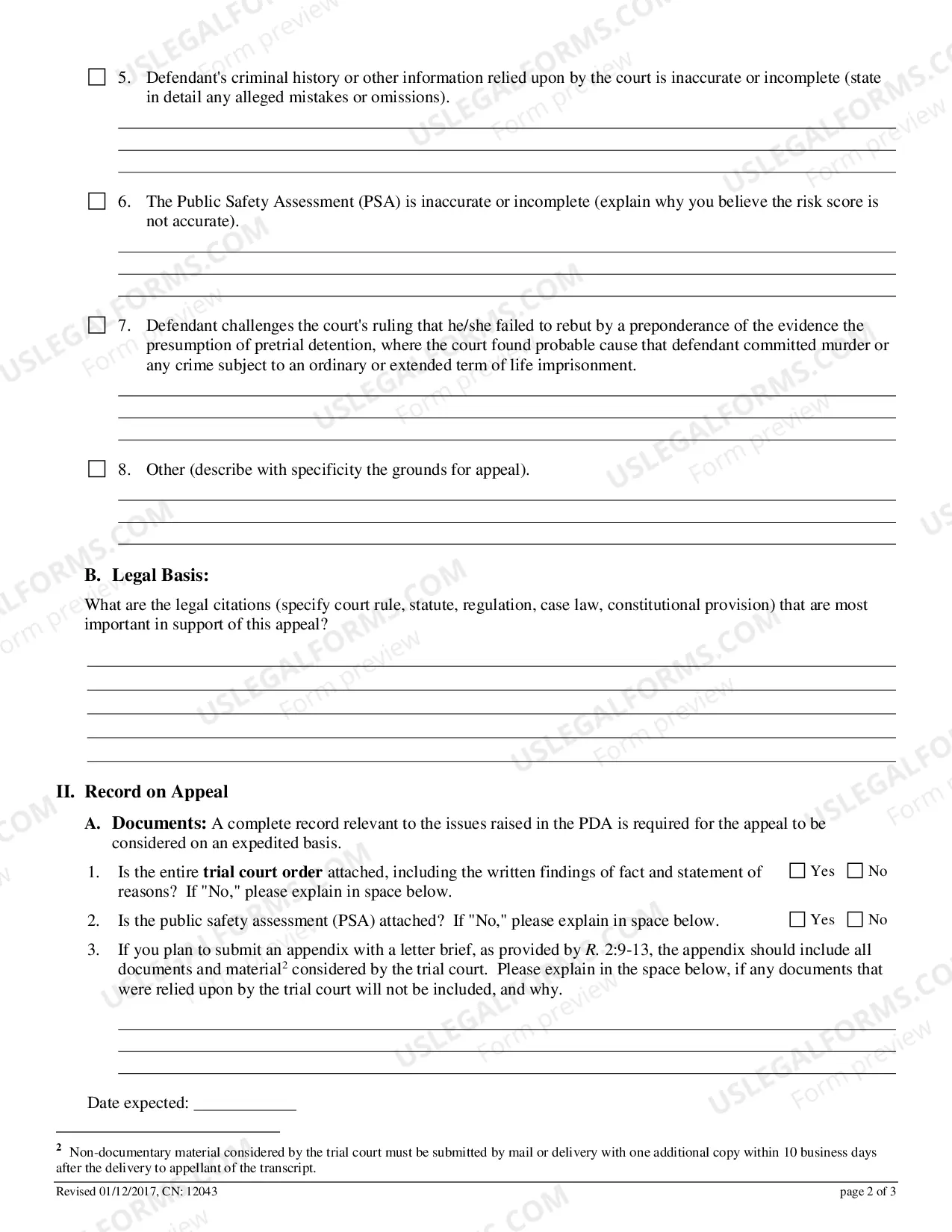 Preview Instructions for Completing the Pretrial Detention Appeal (PDA)- Expedited Information Form