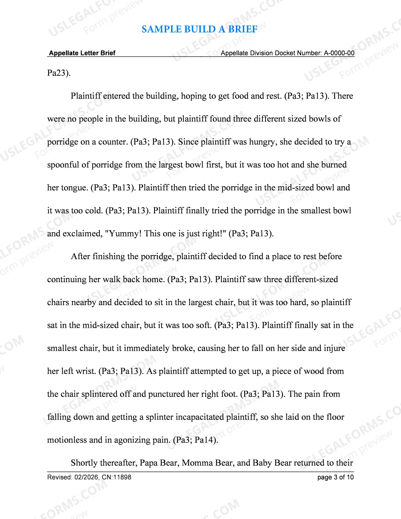 Preview 11898_sam - Build-a-Brief Sample