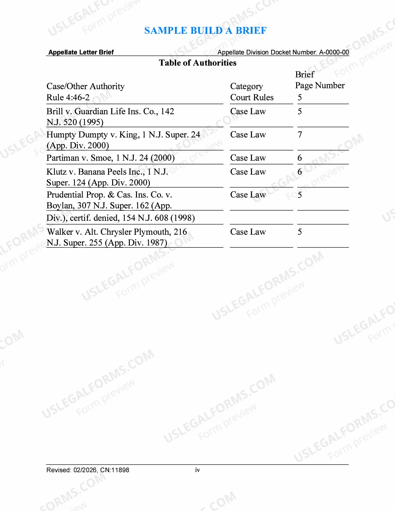 Preview 11898_sam - Build-a-Brief Sample
