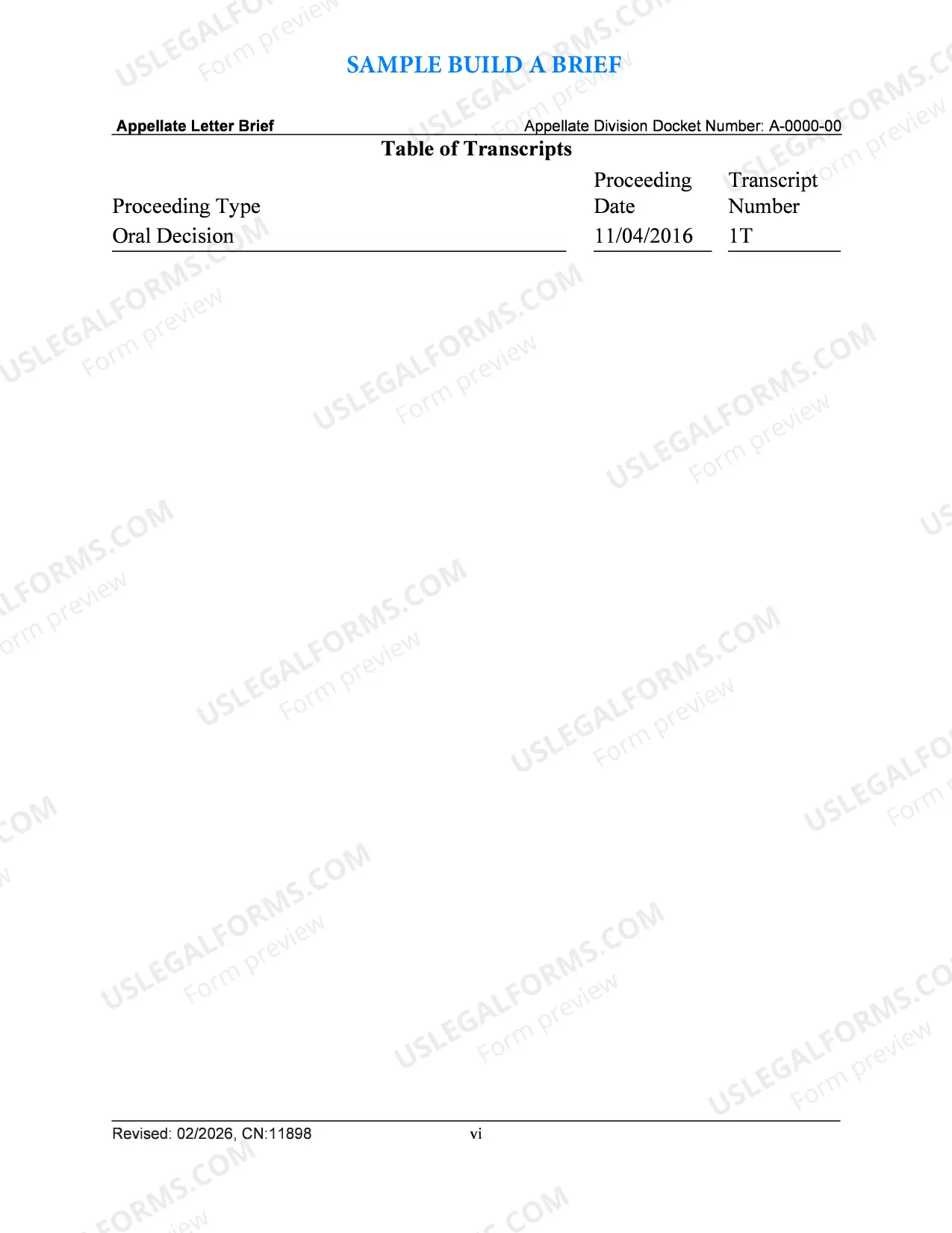 Preview 11898_sam - Build-a-Brief Sample