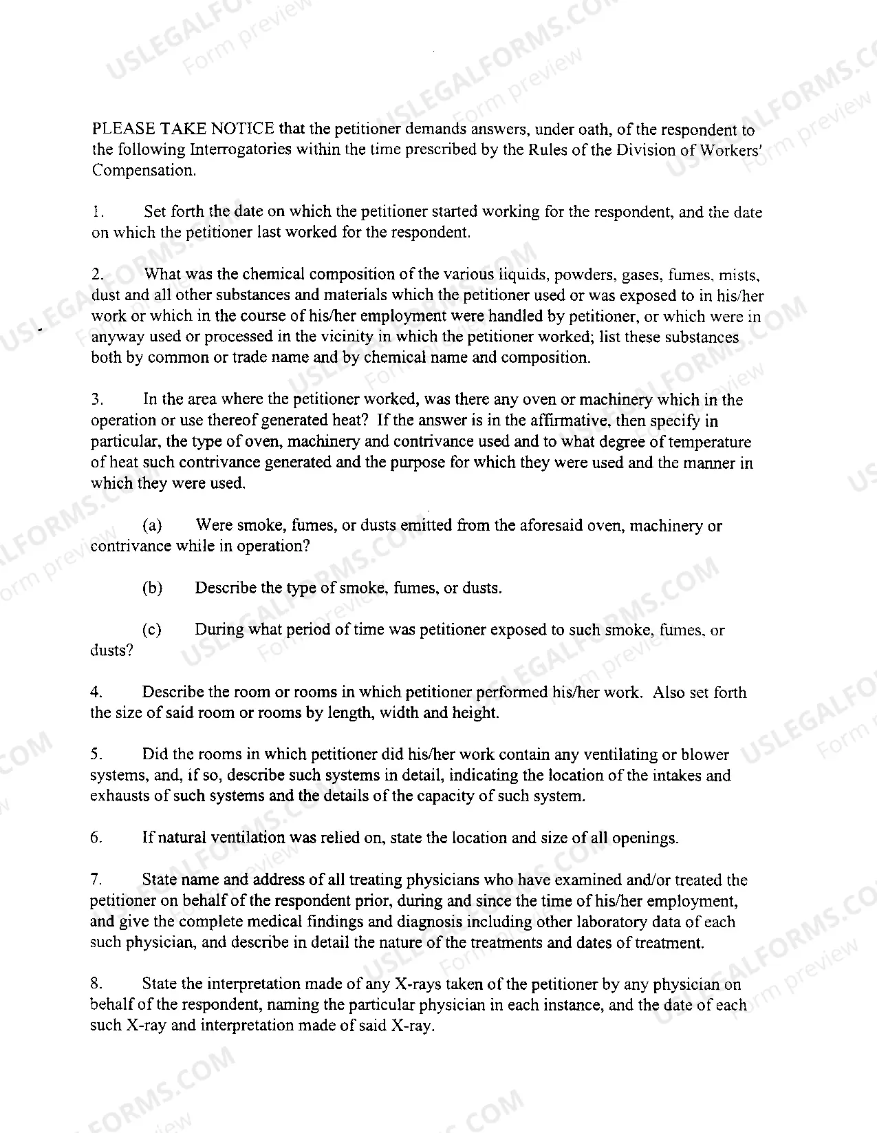 Preview Petitioners Occupational Interrogatories