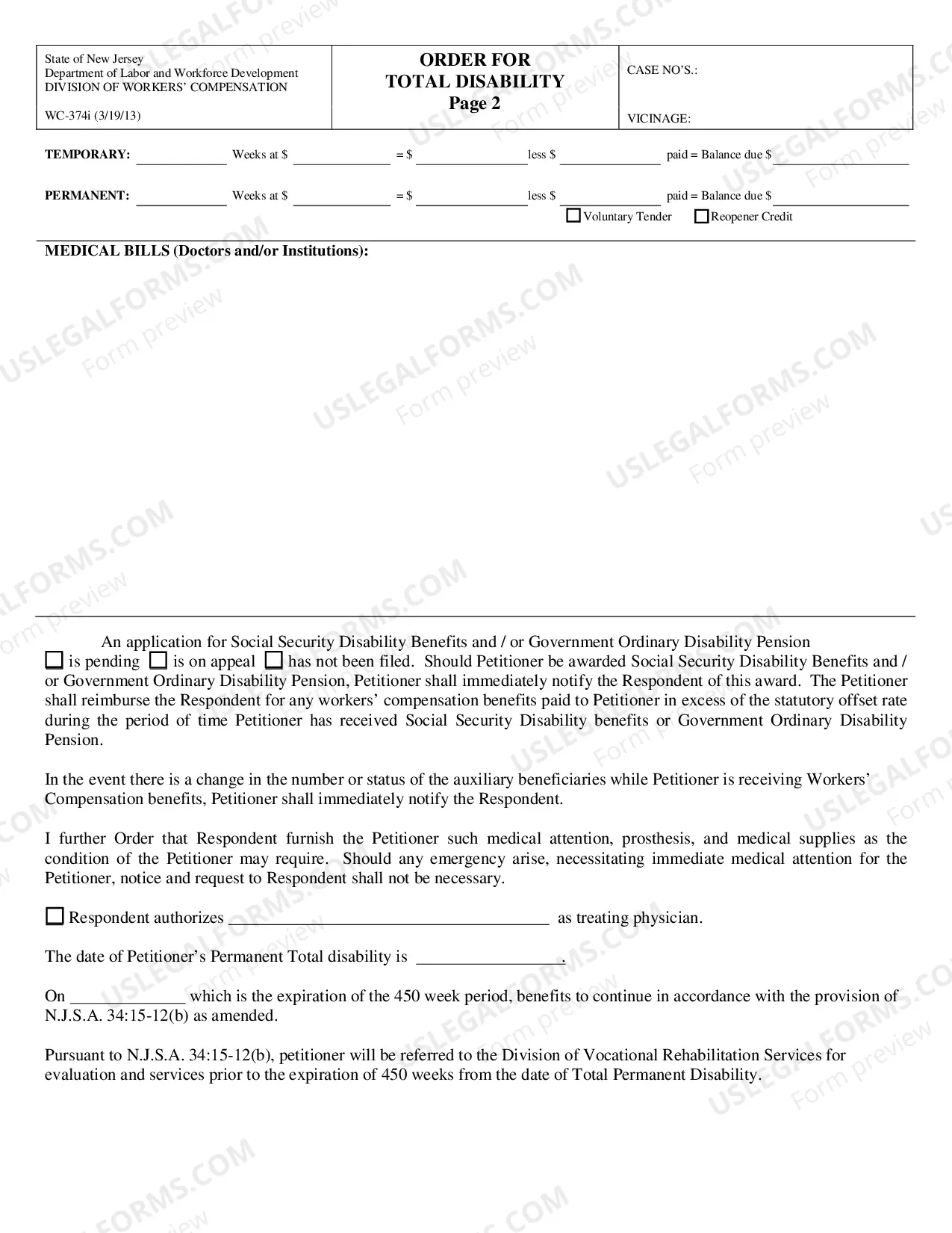 Preview Order For Total Disability