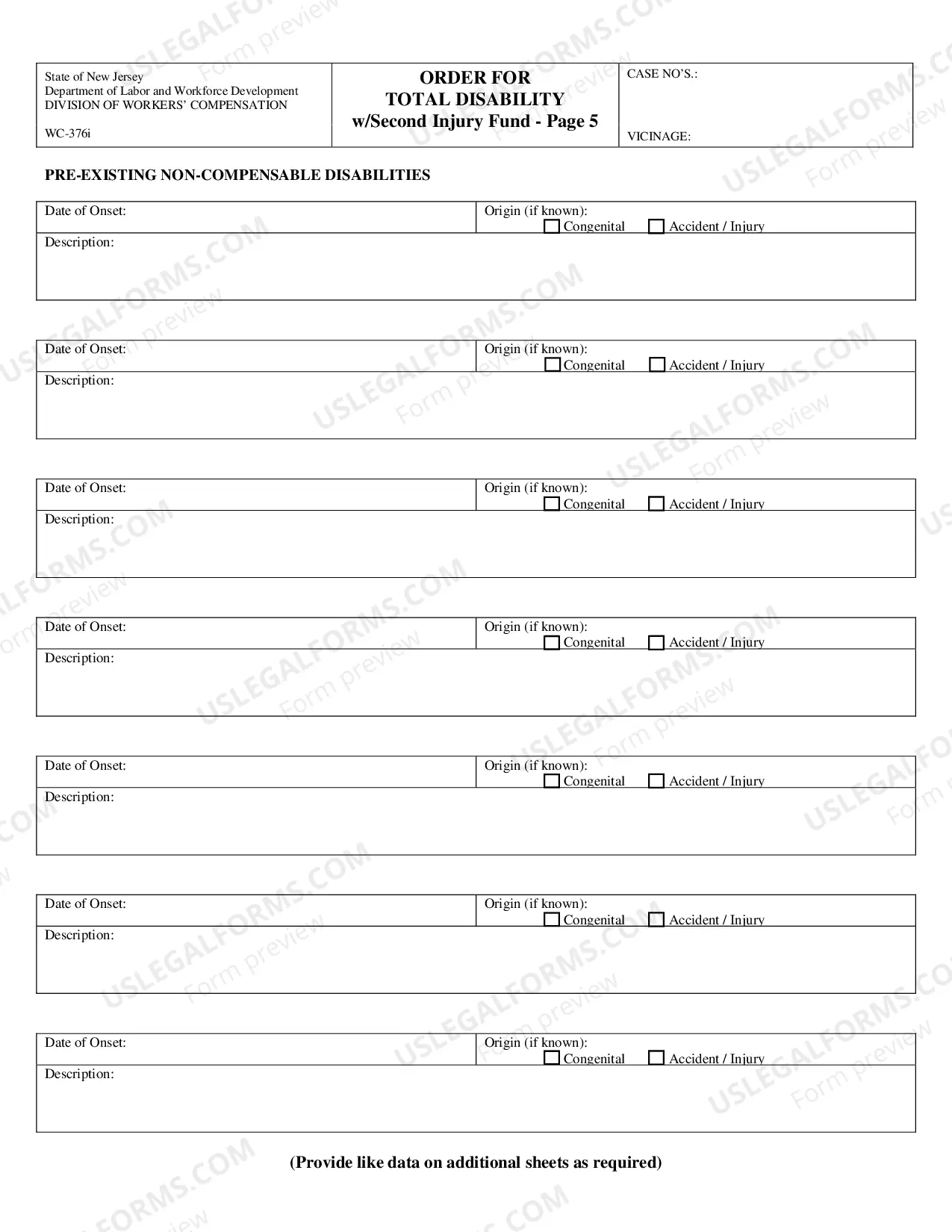 Preview Order For Total Disability With Second Injury Fund (With Case Exhibit Listing)