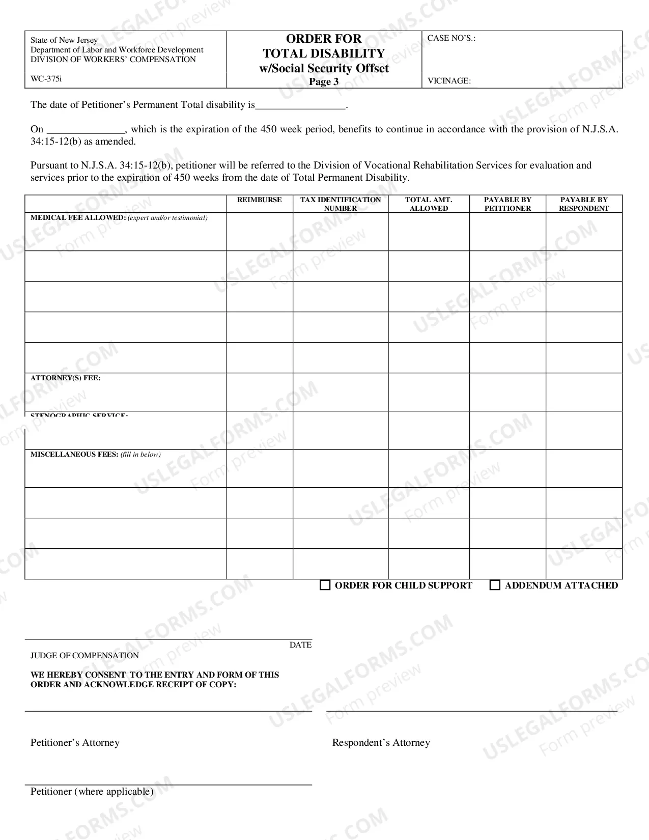 Preview Order For Total Disability With Social Security Offset (With Case Exhibit Listing)