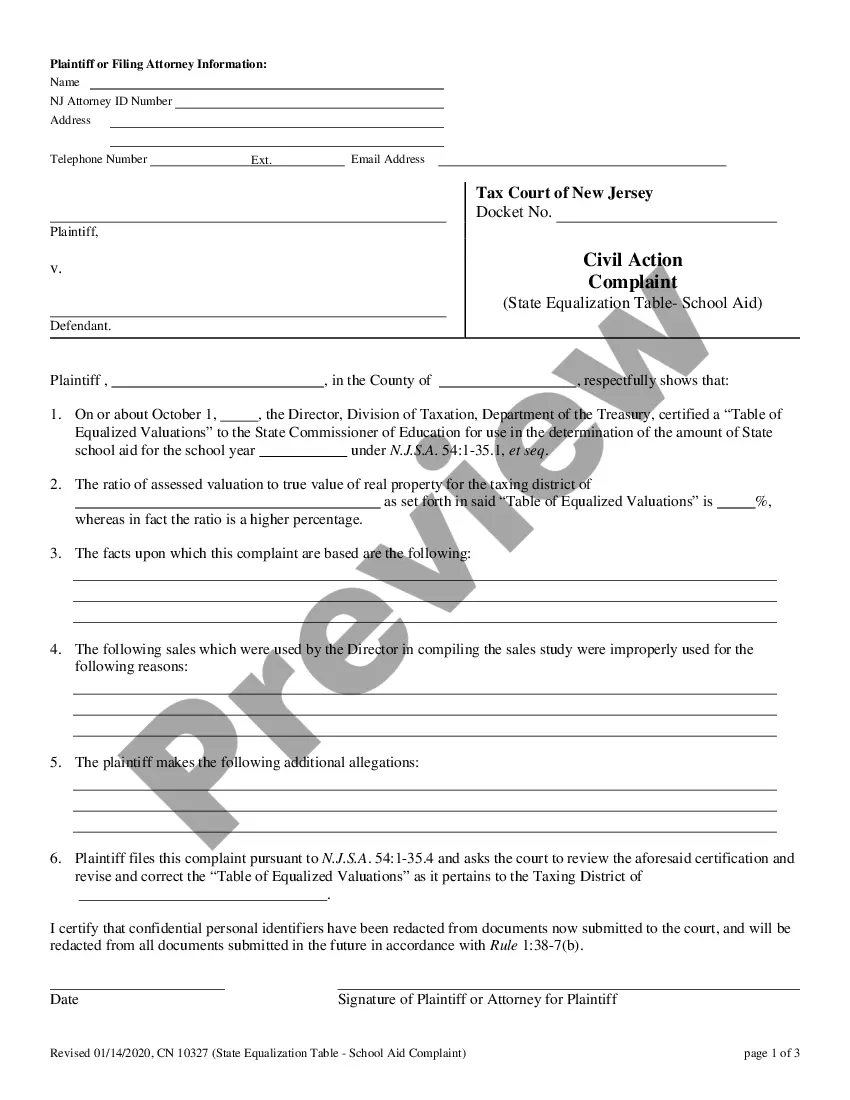 Civil Complaint State Form Template | US Legal Forms