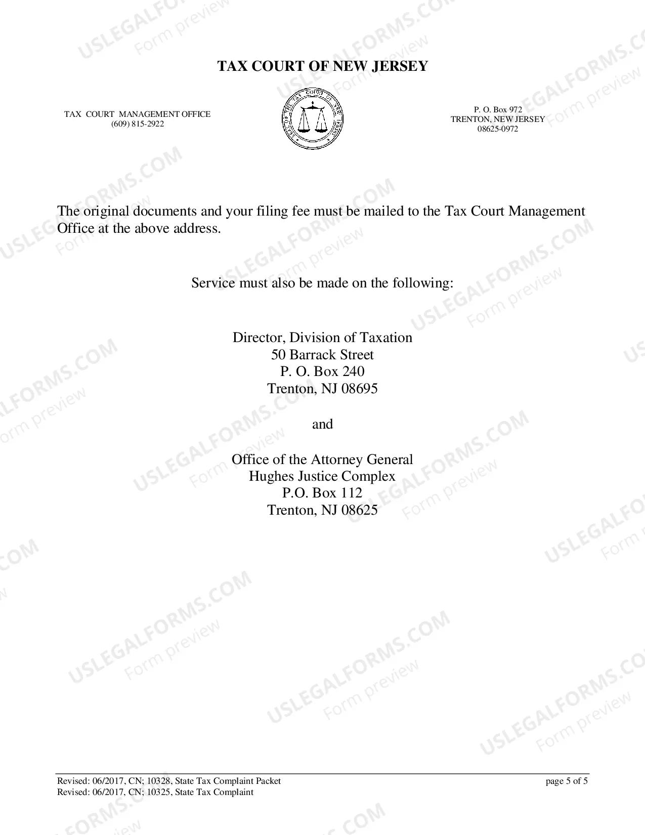 Preview Civil Action Complaint (State Tax)