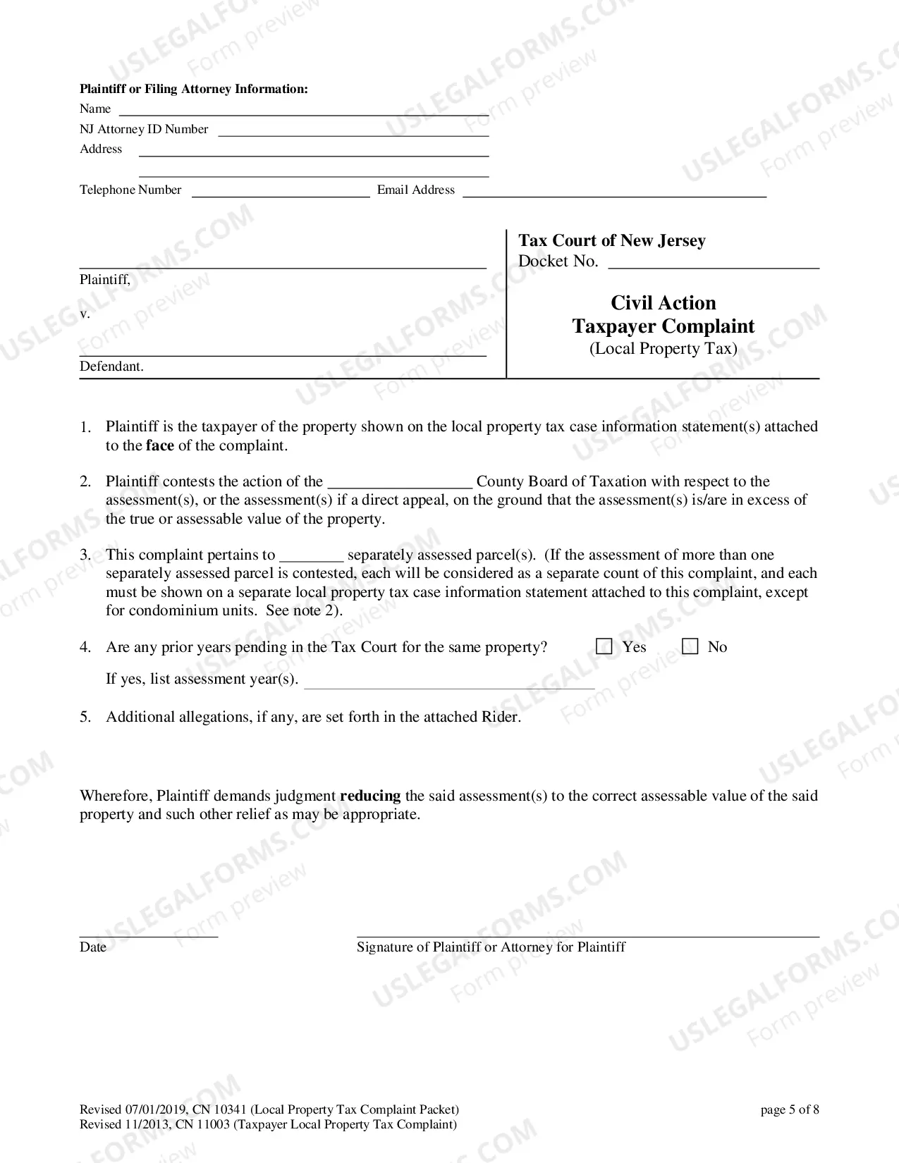 Preview Differentiated Case Management Pilot Program Case Information Statement (CIS-LP)