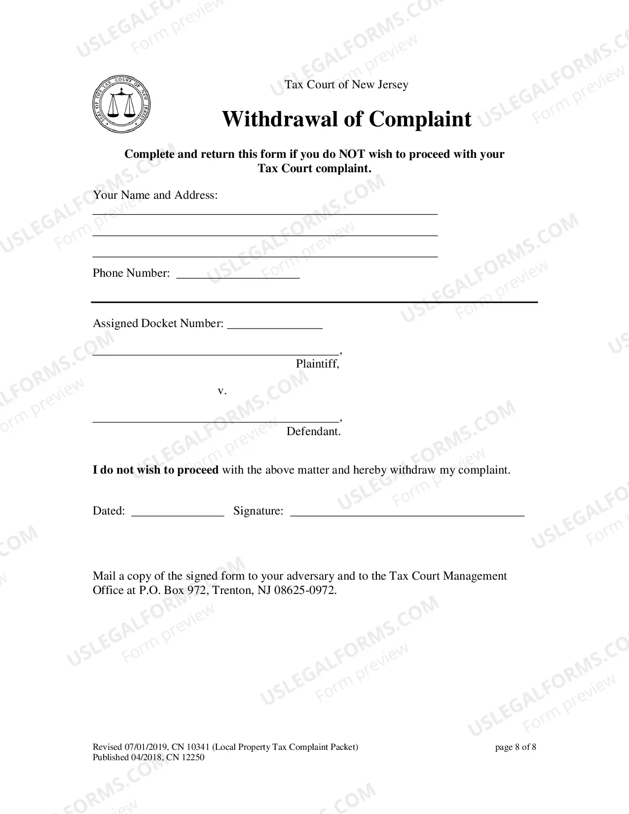 Preview Differentiated Case Management Pilot Program Case Information Statement (CIS-LP)