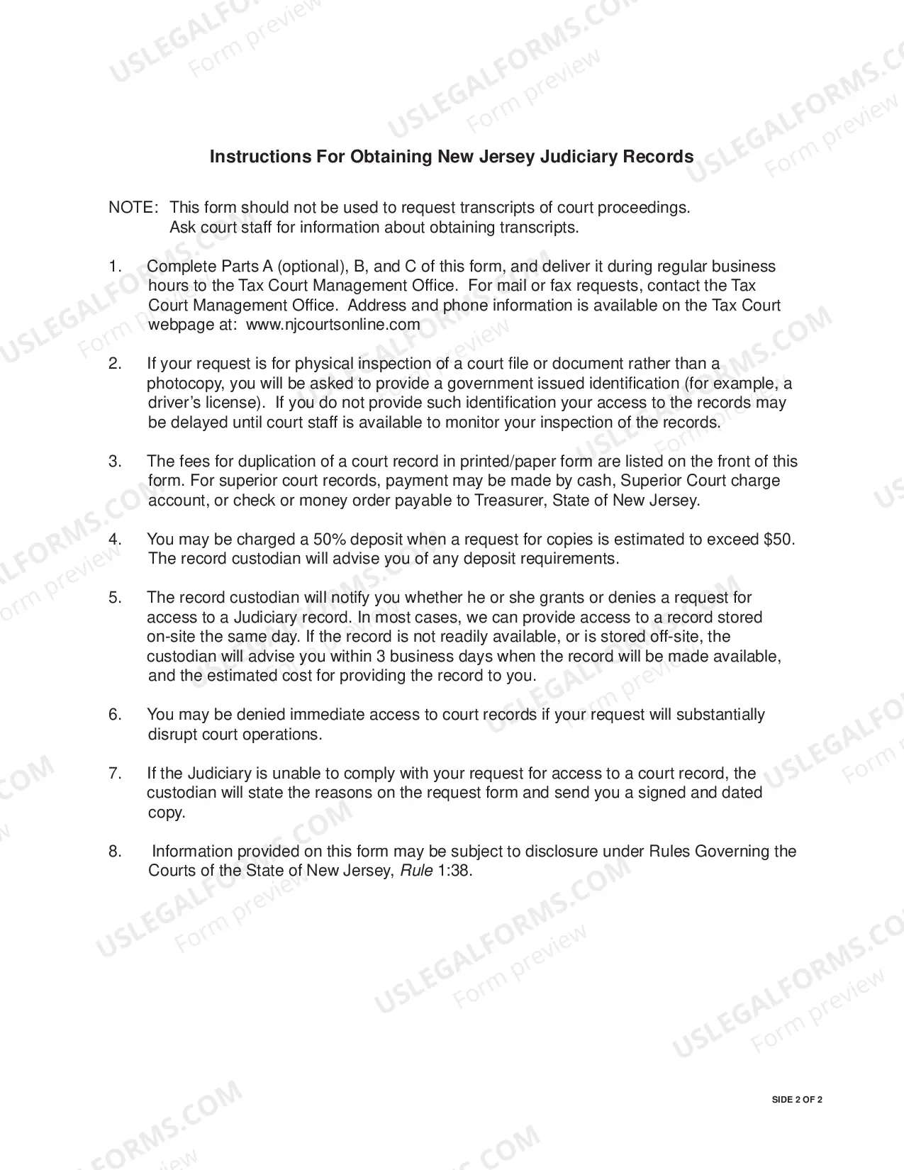 Preview Record Request Form Tax Court