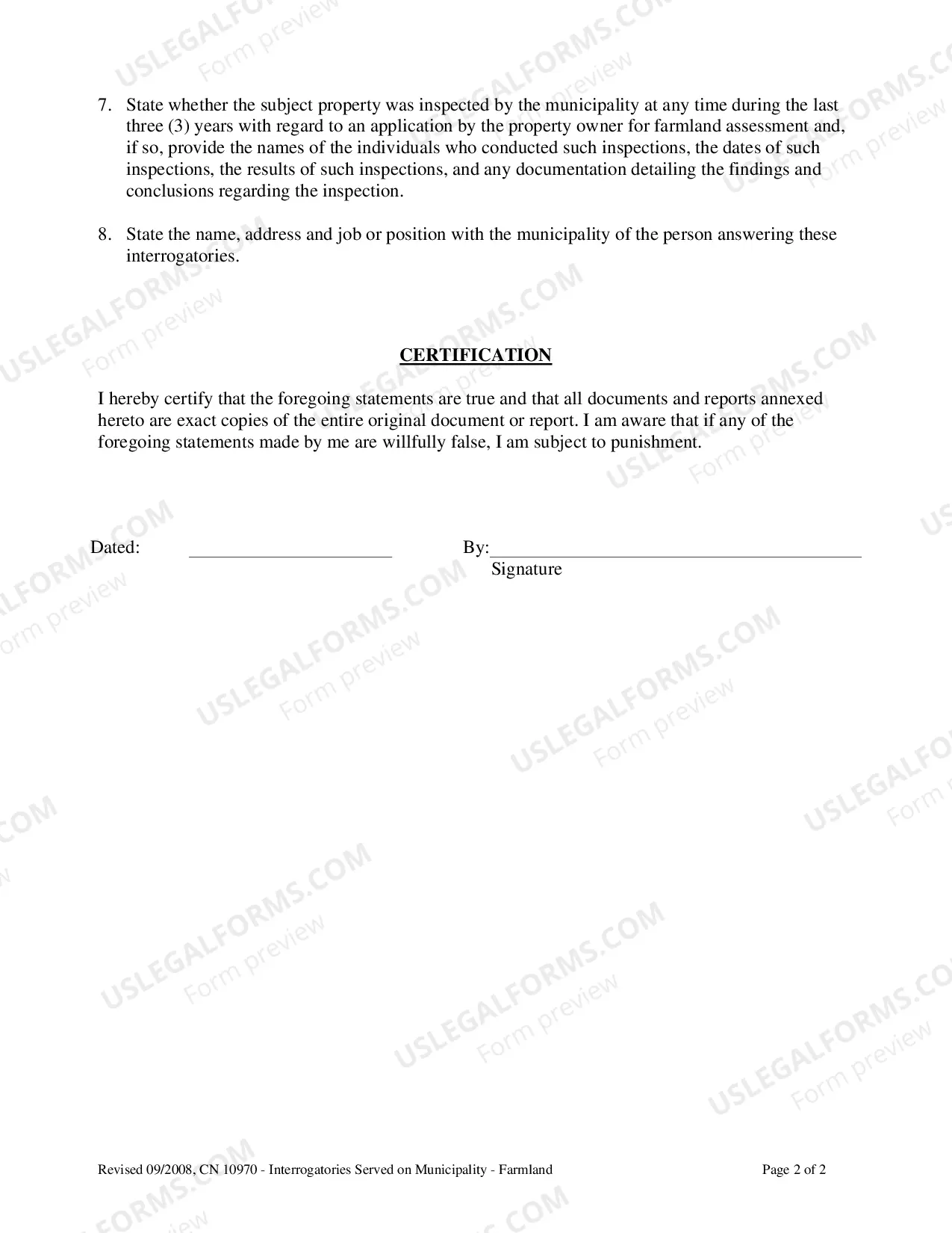 Preview Standard Interrogatories To Be Served On Municipalities For Farmland Assessment Cases