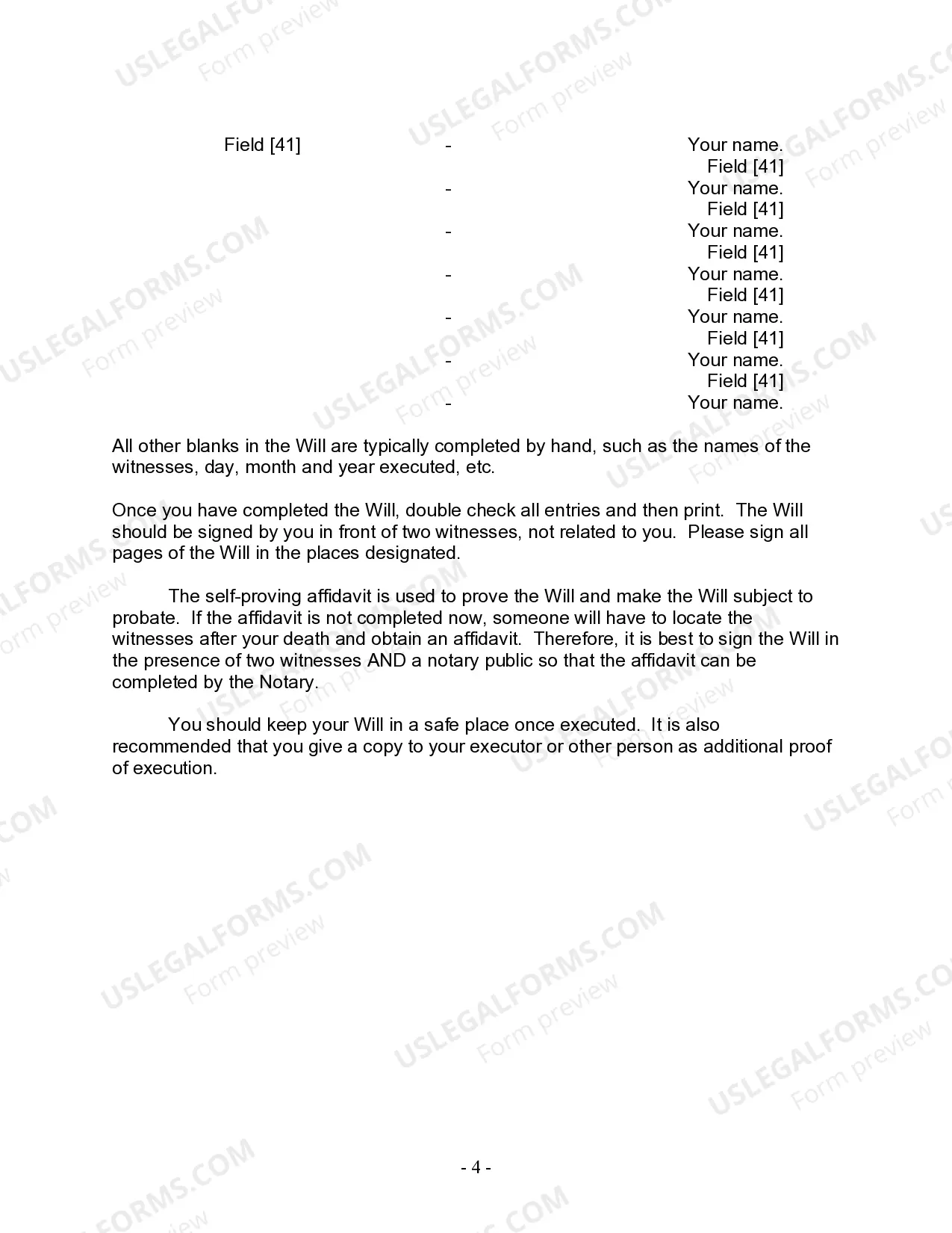 Preview Last Will and Testament for Married person with Adult Children from Prior Marriage