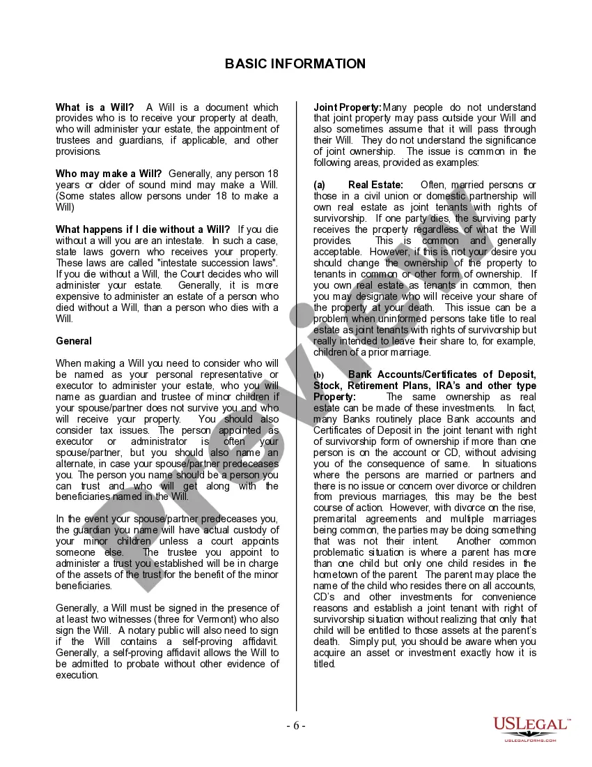 Preview Last Will and Testament for Divorced Person Not Remarried with No Children