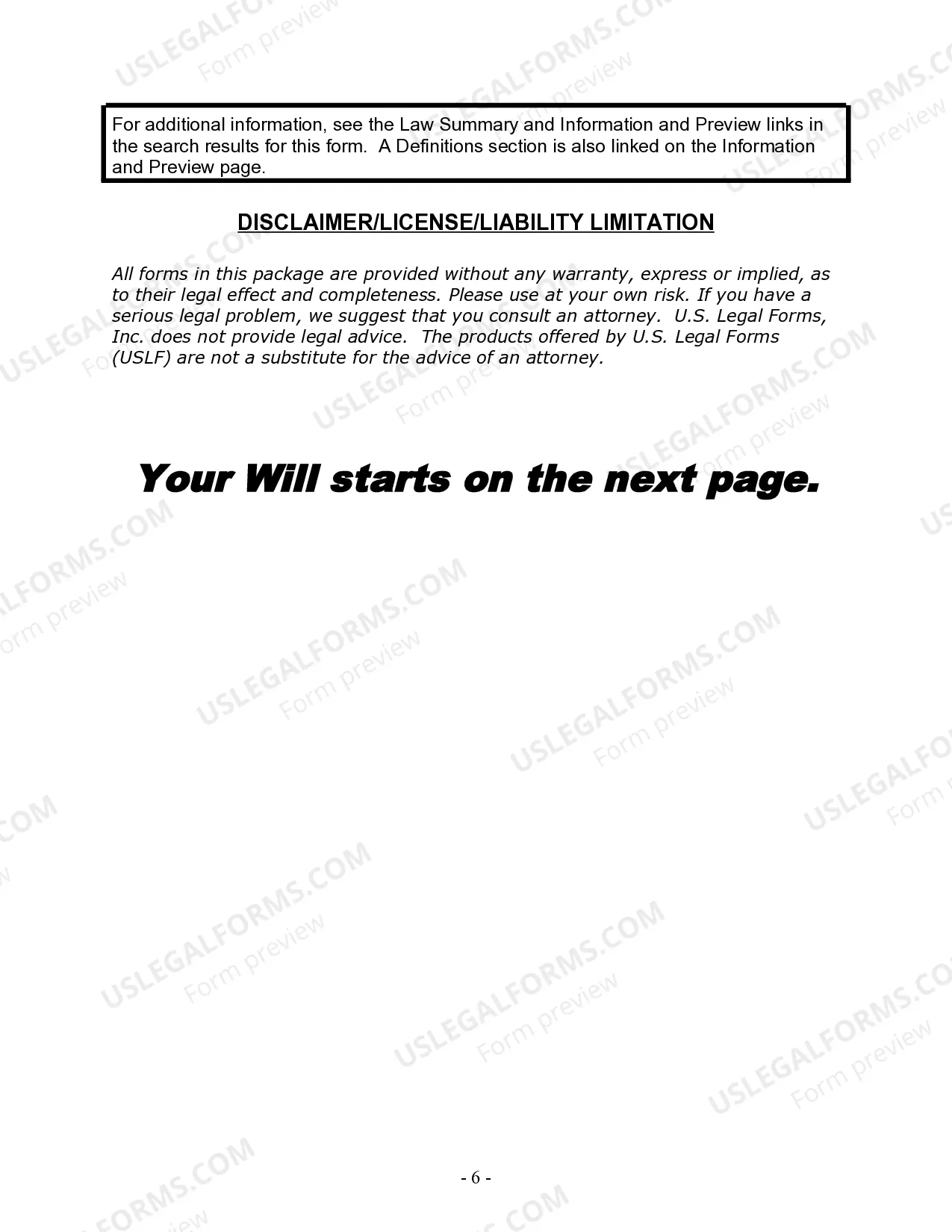 Preview Last Will and Testament for Divorced person not Remarried with Minor Children