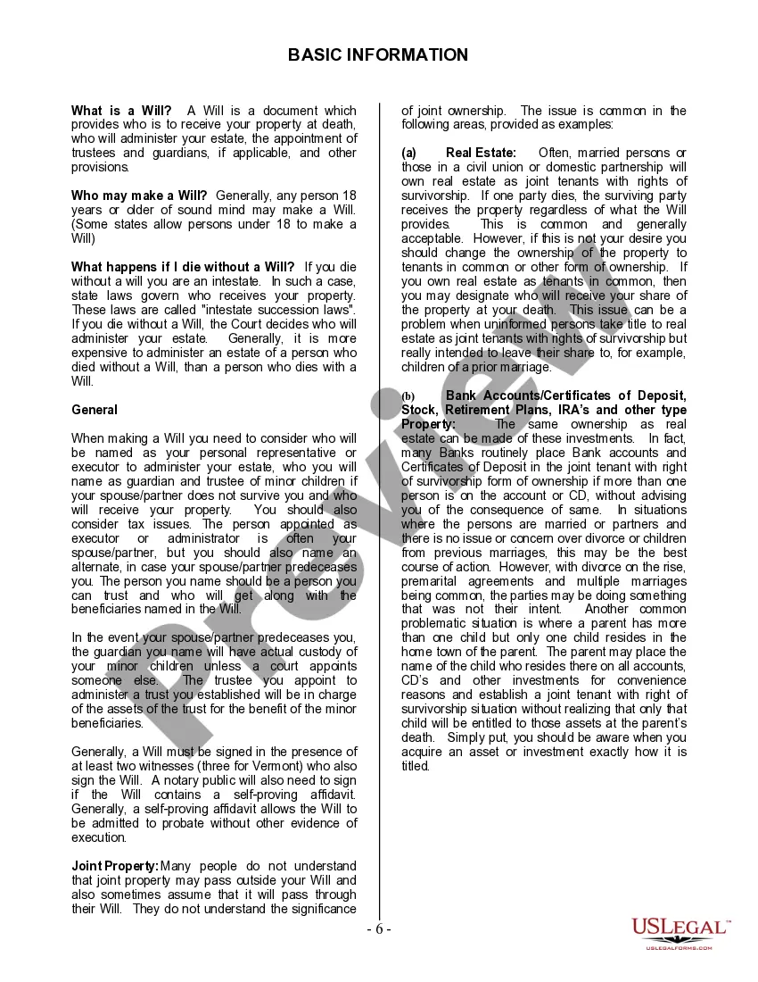 Preview Last Will and Testament for Divorced Person Not Remarried with Adult and Minor Children