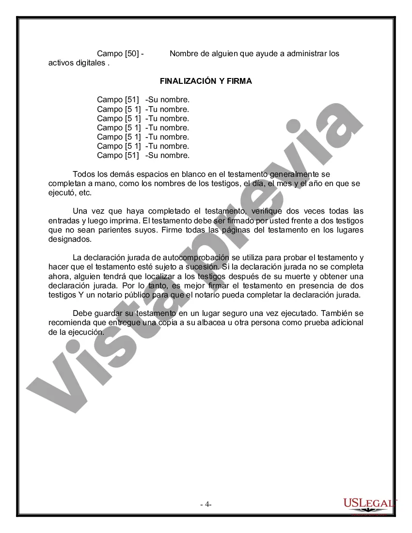 Preview Paquete de Voluntades Mutuas con Últimas Voluntades y Testamentos para Pareja Casada con Hijos Menores