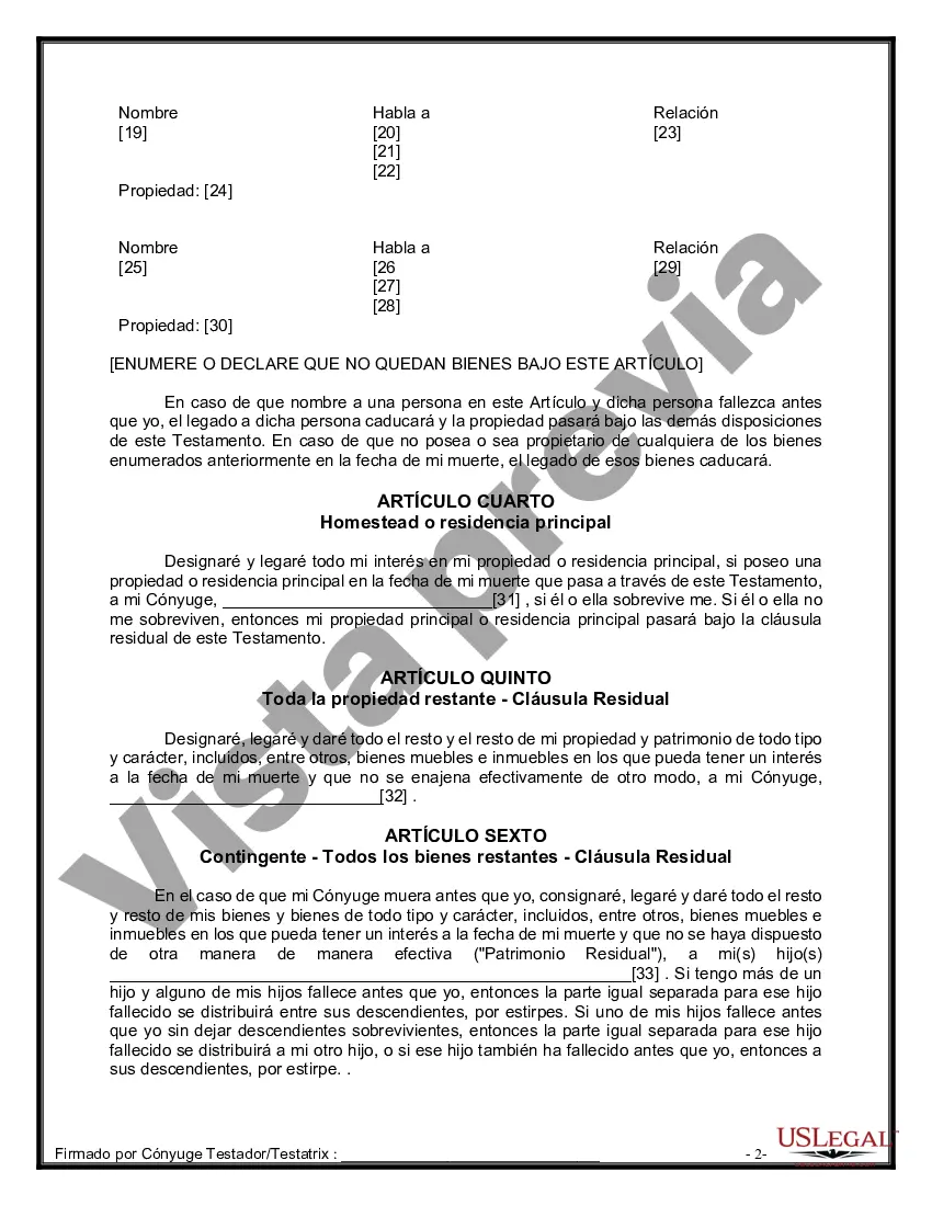 Preview Paquete de Voluntades Mutuas con Últimas Voluntades y Testamentos para Pareja Casada con Hijos Menores