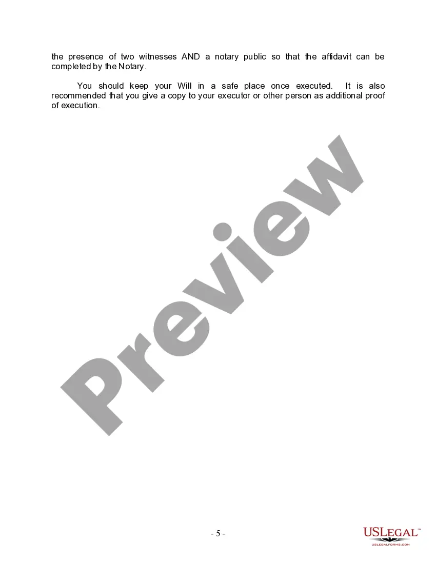 Preview Mutual Wills Package with Last Wills and Testaments for Married Couple with Minor Children