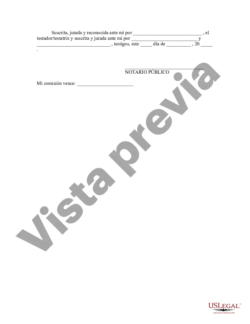 Get Codicilo al formulario de testamento para enmendar su testamento - Cambios o enmiendas de testamento Preview Codicilo al formulario de testamento para enmendar su testamento - Cambios o enmiendas de testamento