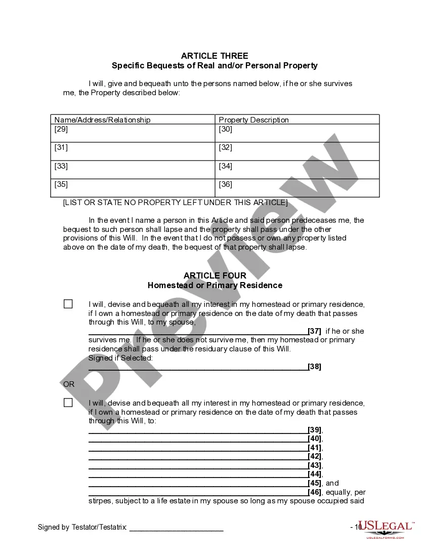 Preview Last Will and Testament for Divorced and Remarried Person with Mine, Yours and Ours Children