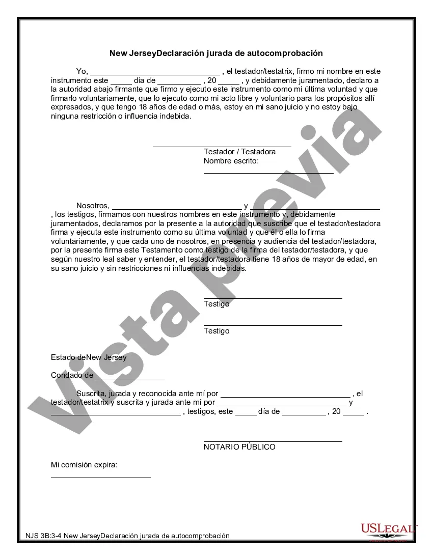 Preview Último testamento legal y formulario de testamento con todos los bienes en fideicomiso llamado testamento invertido