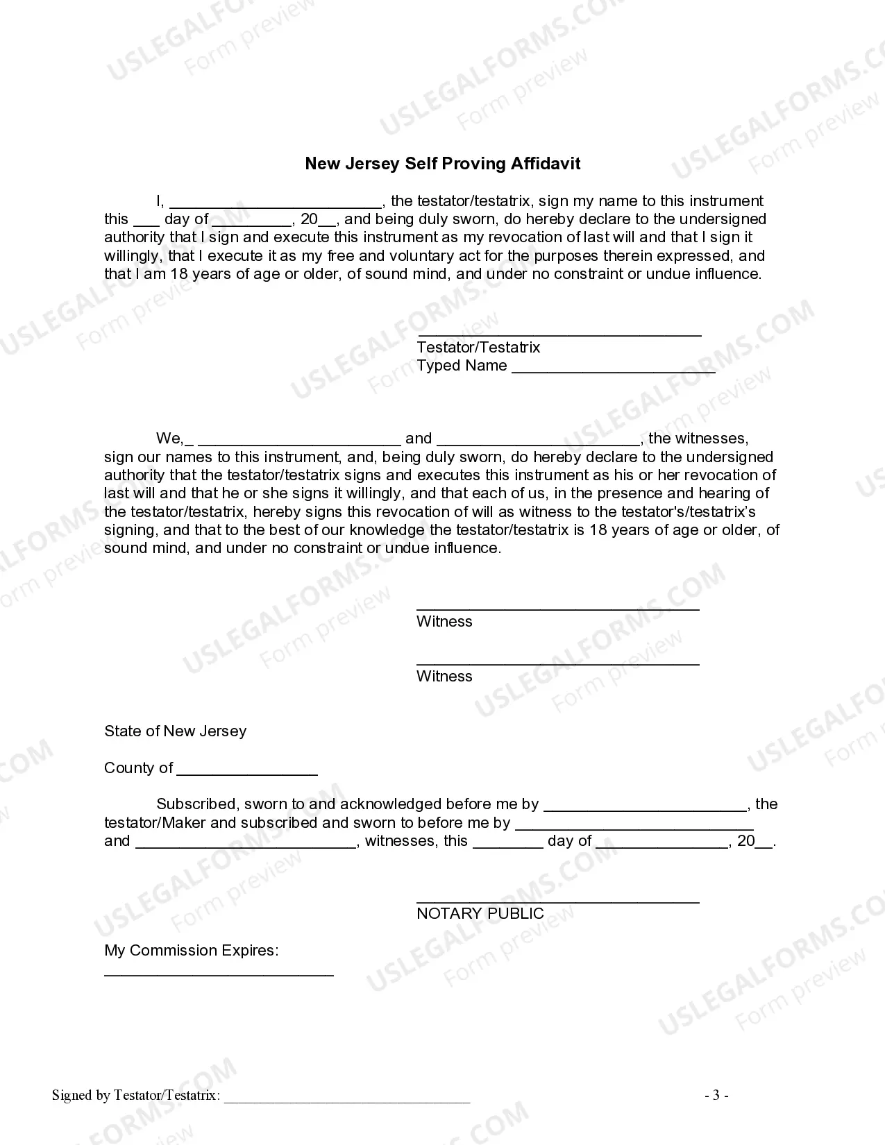 Preview Written Revocation of Will