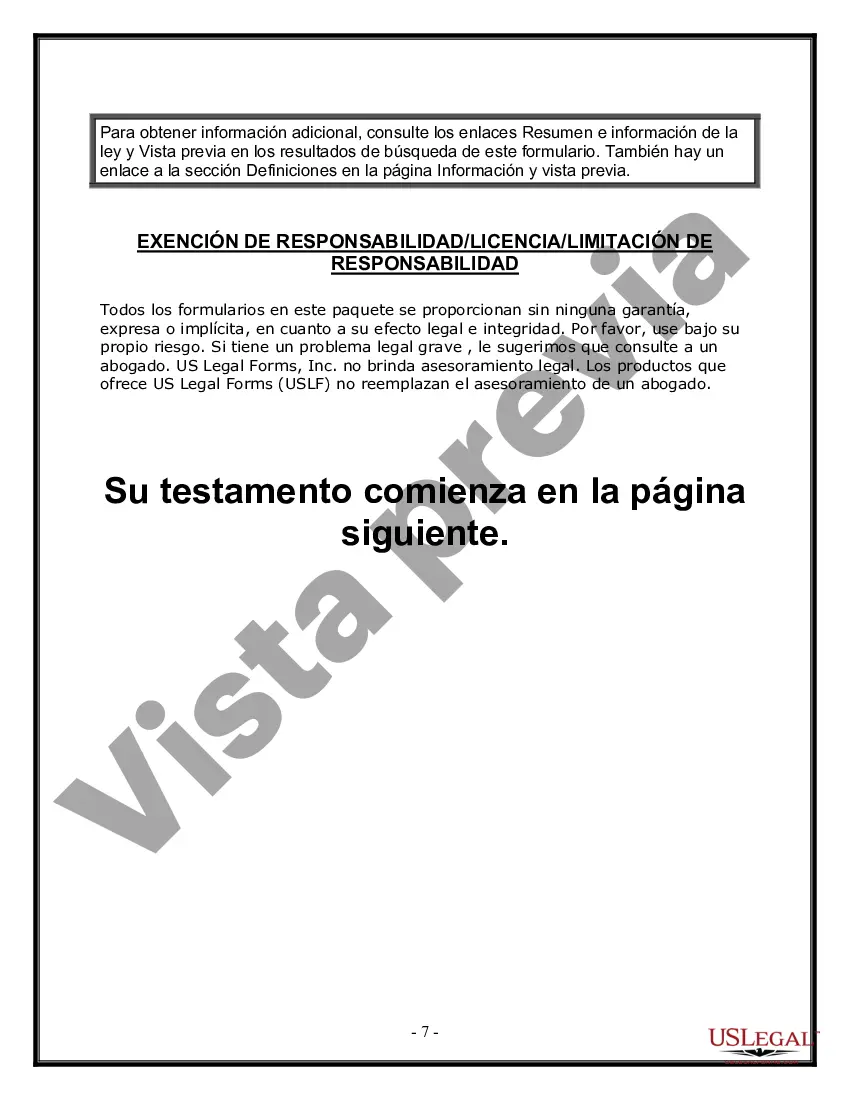 Preview Última voluntad y testamento para otras personas