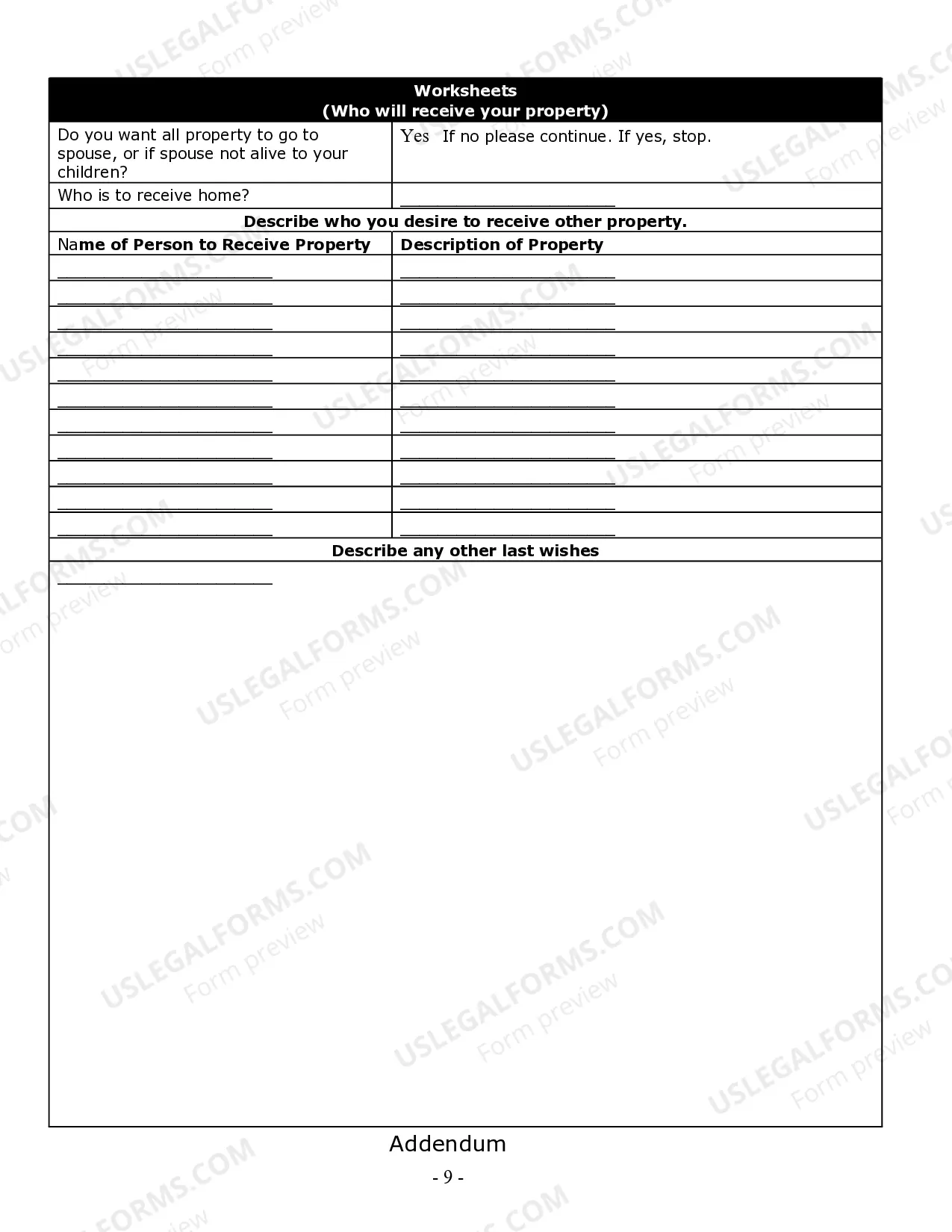 Preview Estate Planning Questionnaire and Worksheets