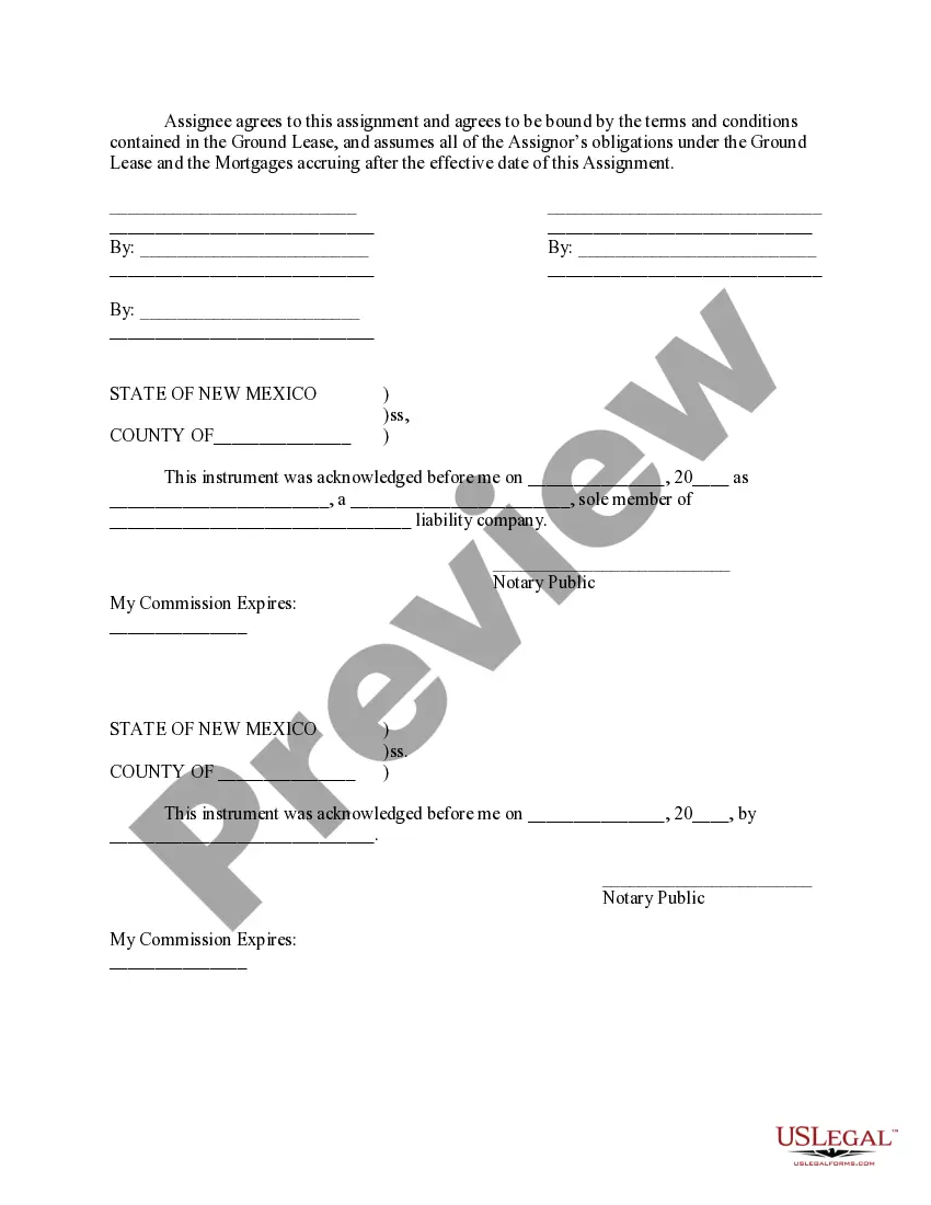 Preview Assignment of Ground Lease