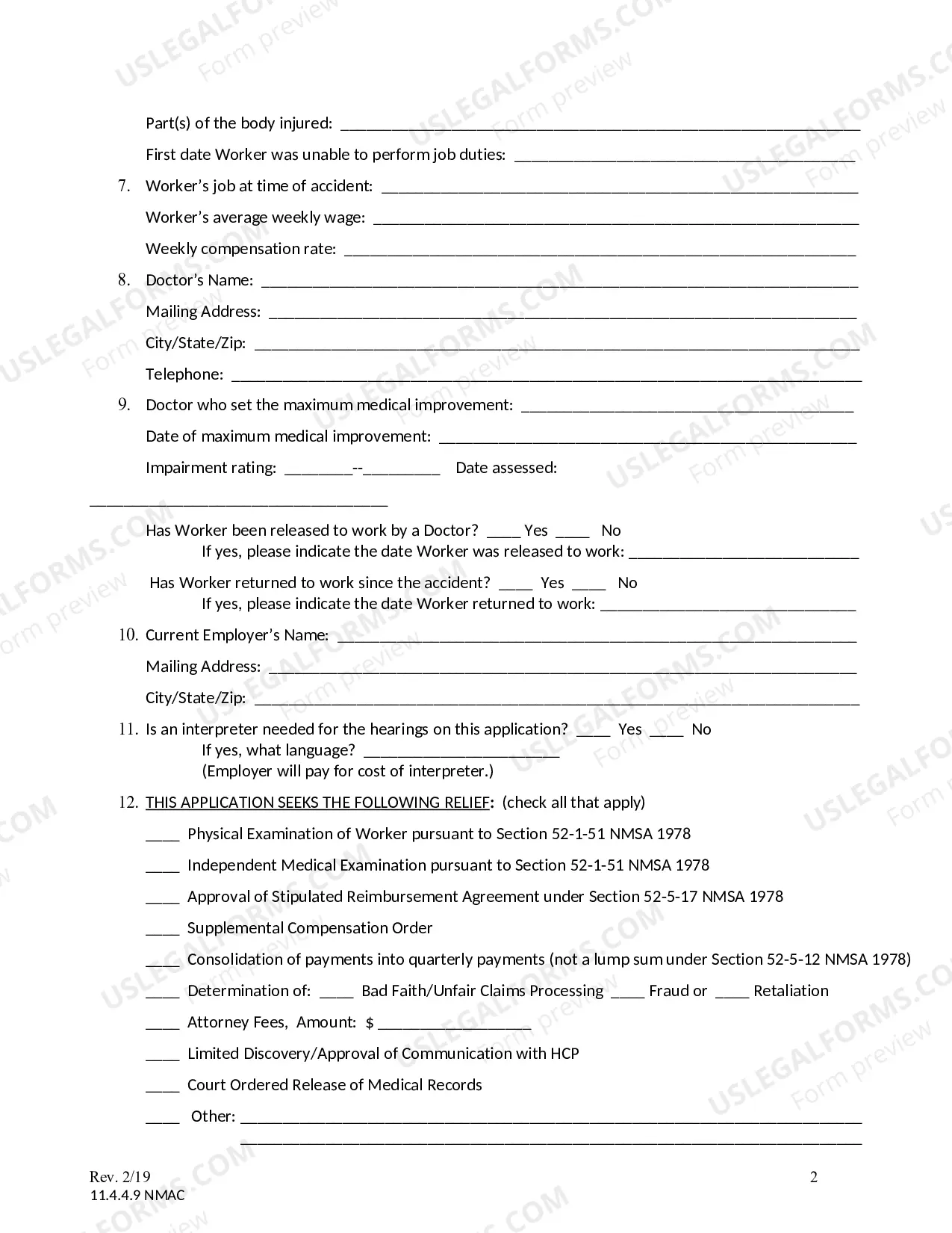 Preview Application To Workers Compensation Judge