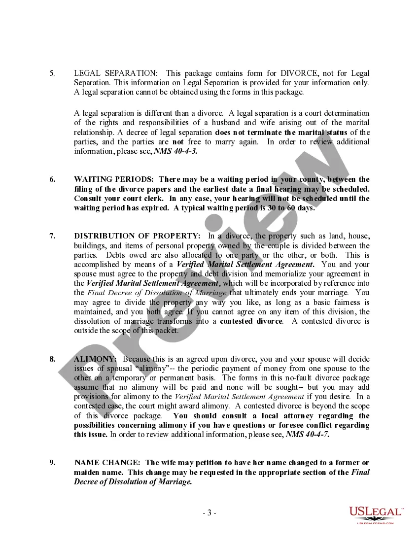 Get New Mexico No-Fault Uncontested Agreed Divorce Package for Dissolution of Marriage with Adult Children and with or without Property and Debts Preview New Mexico No-Fault Uncontested Agreed Divorce Package for Dissolution of Marriage with Adult Children and with or without Property and Debts