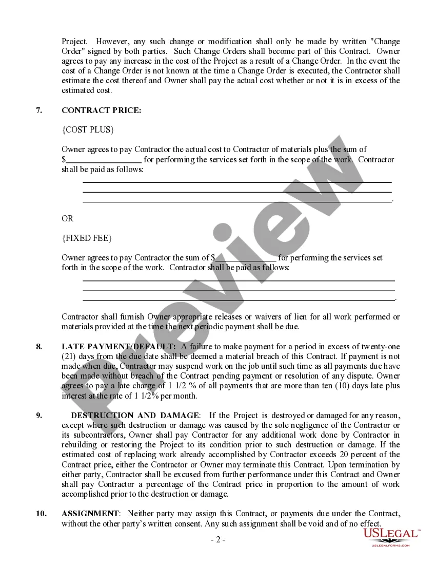 Preview Trim Carpenter Contract for Contractor