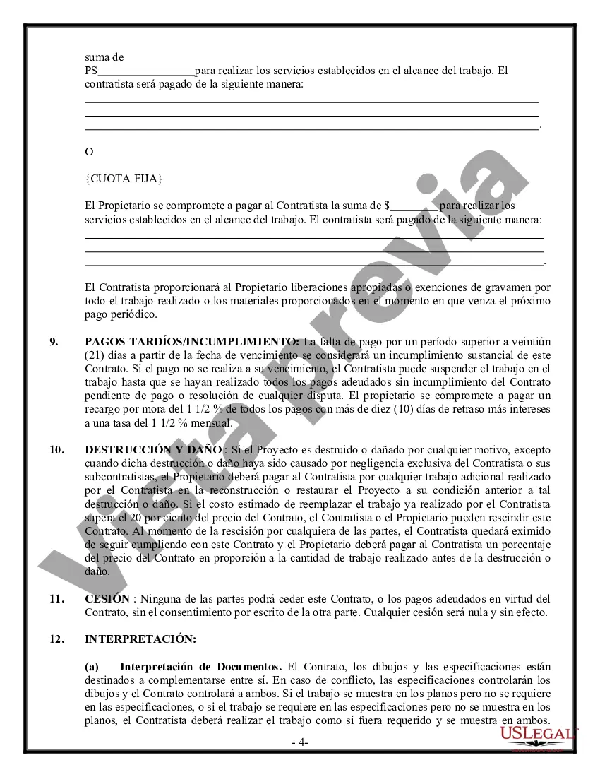 Preview Contrato de paisajismo para contratista