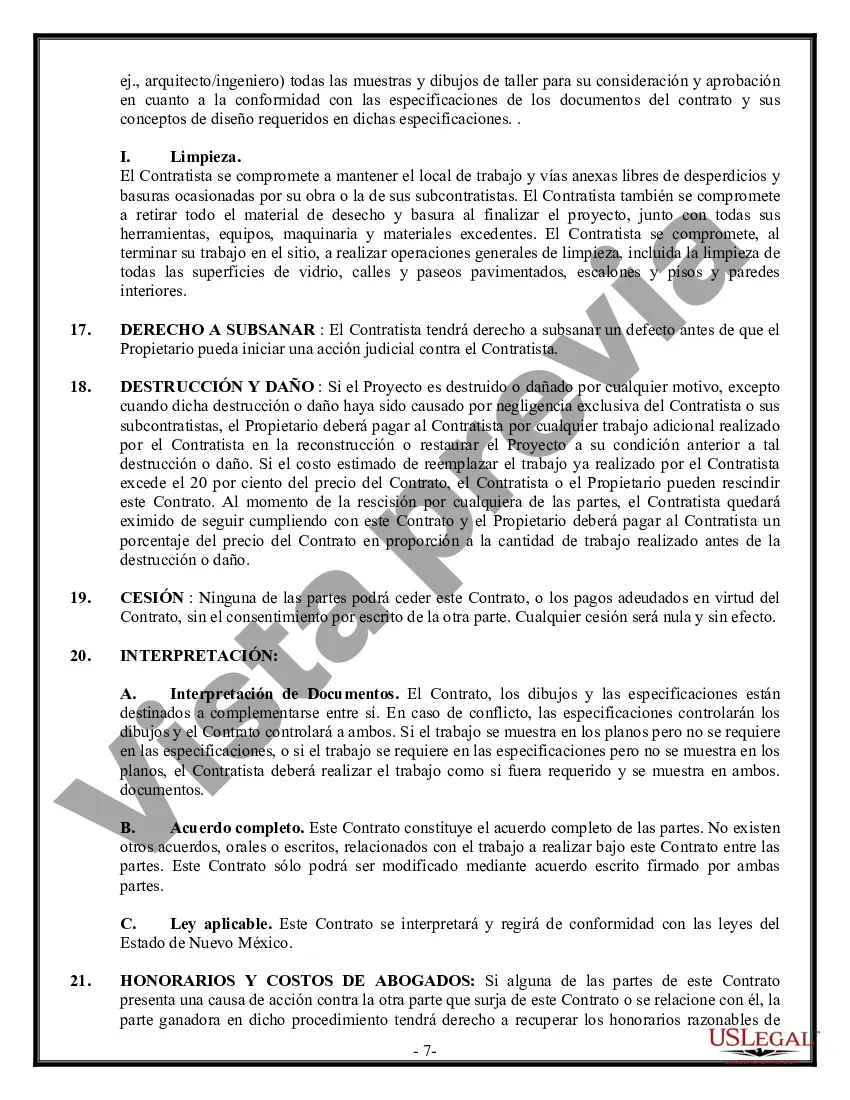 Preview Contrato Comercial para Contratista