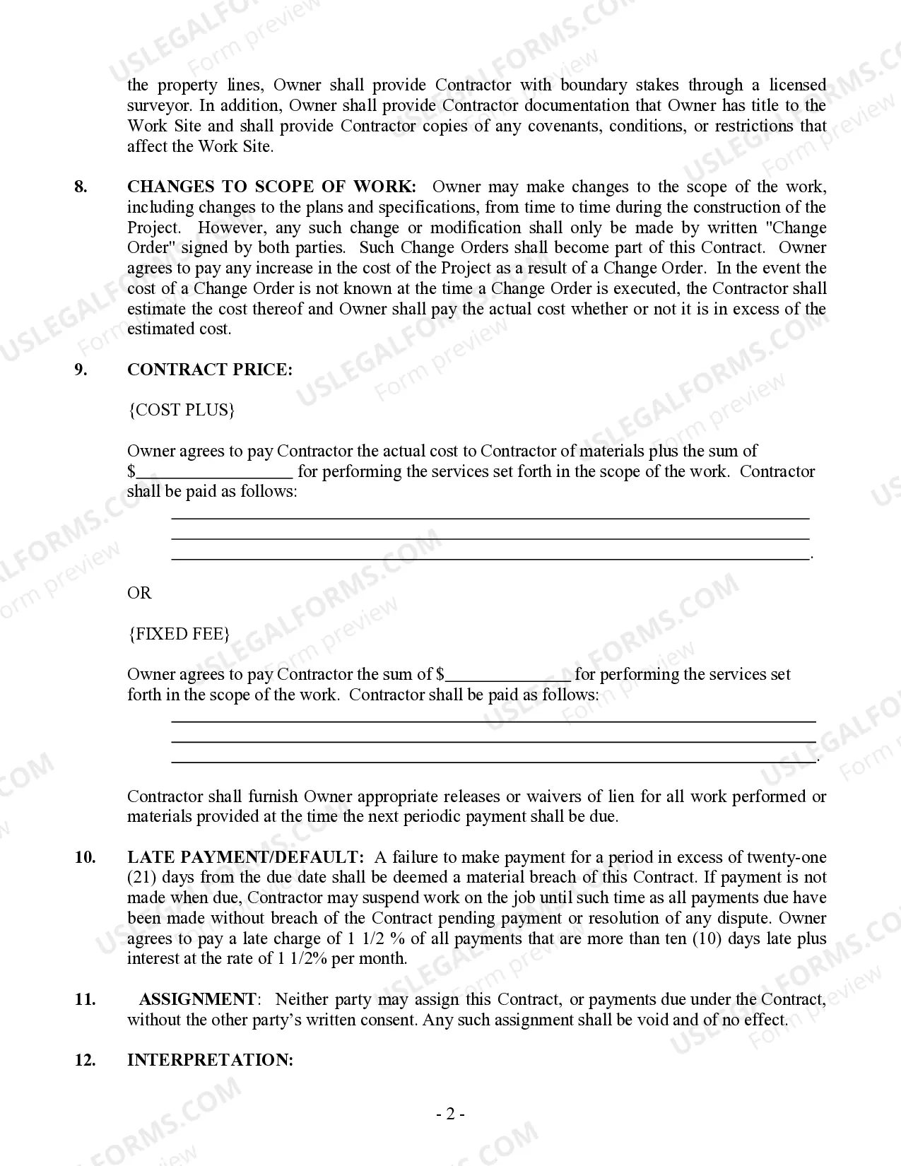 Preview Demolition Contract for Contractor