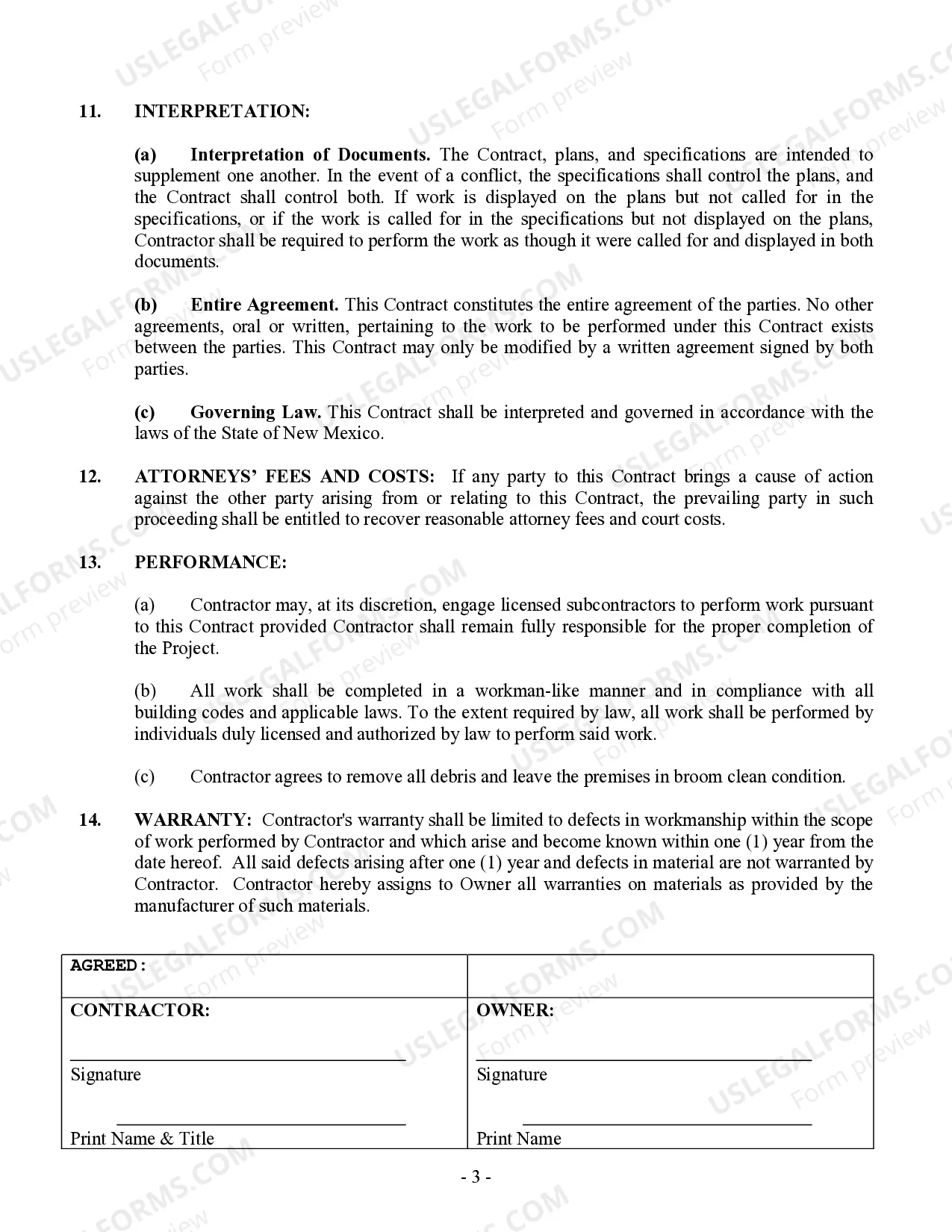 Preview Refrigeration Contract for Contractor