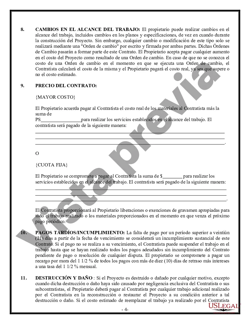Preview Contrato de plomería para contratista