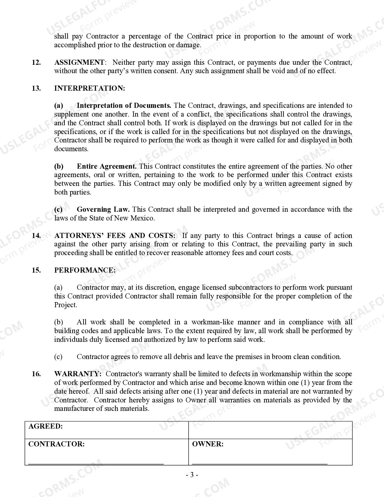 Preview Construction Contract Cost Plus or Fixed Fee