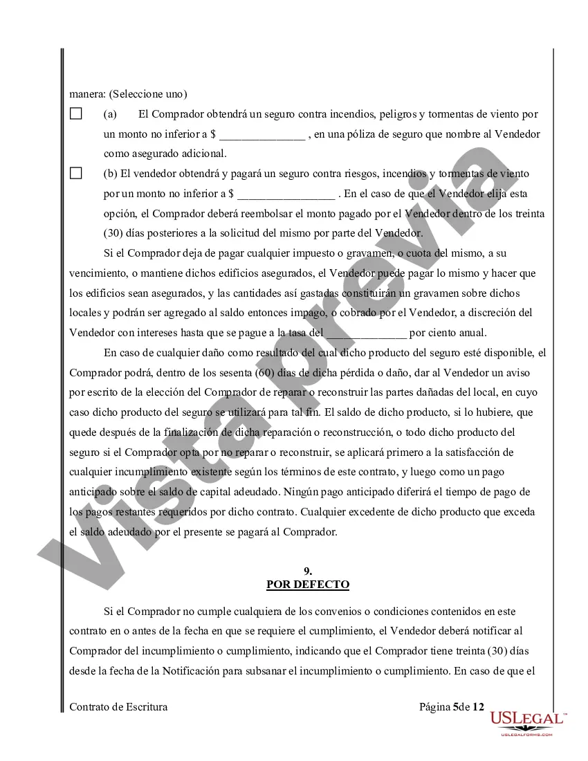 Preview Acuerdo o Contrato de Escritura de Venta y Compra de Bienes Raíces a/k/a Terreno o Contrato de Ejecución