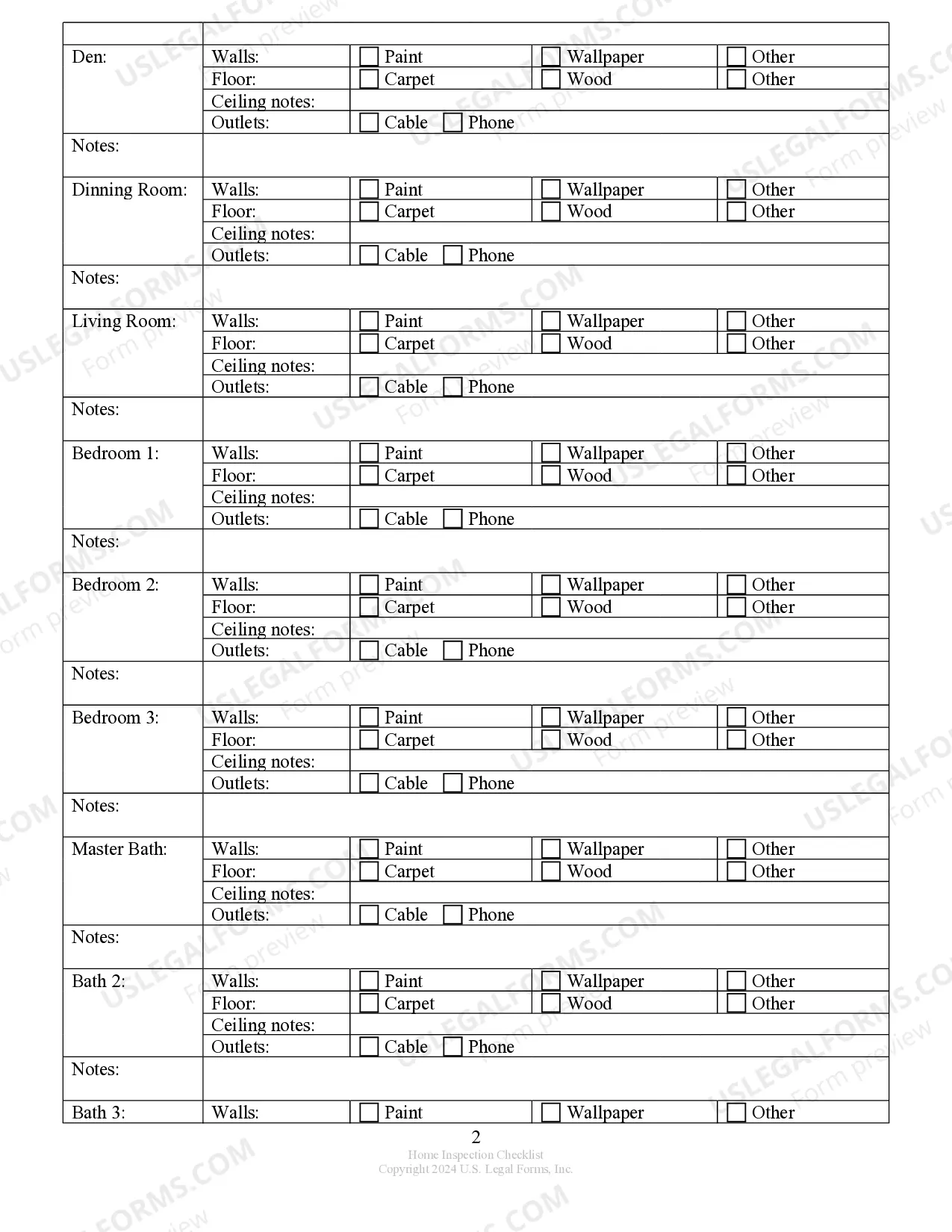 Preview Buyer's Home Inspection Checklist