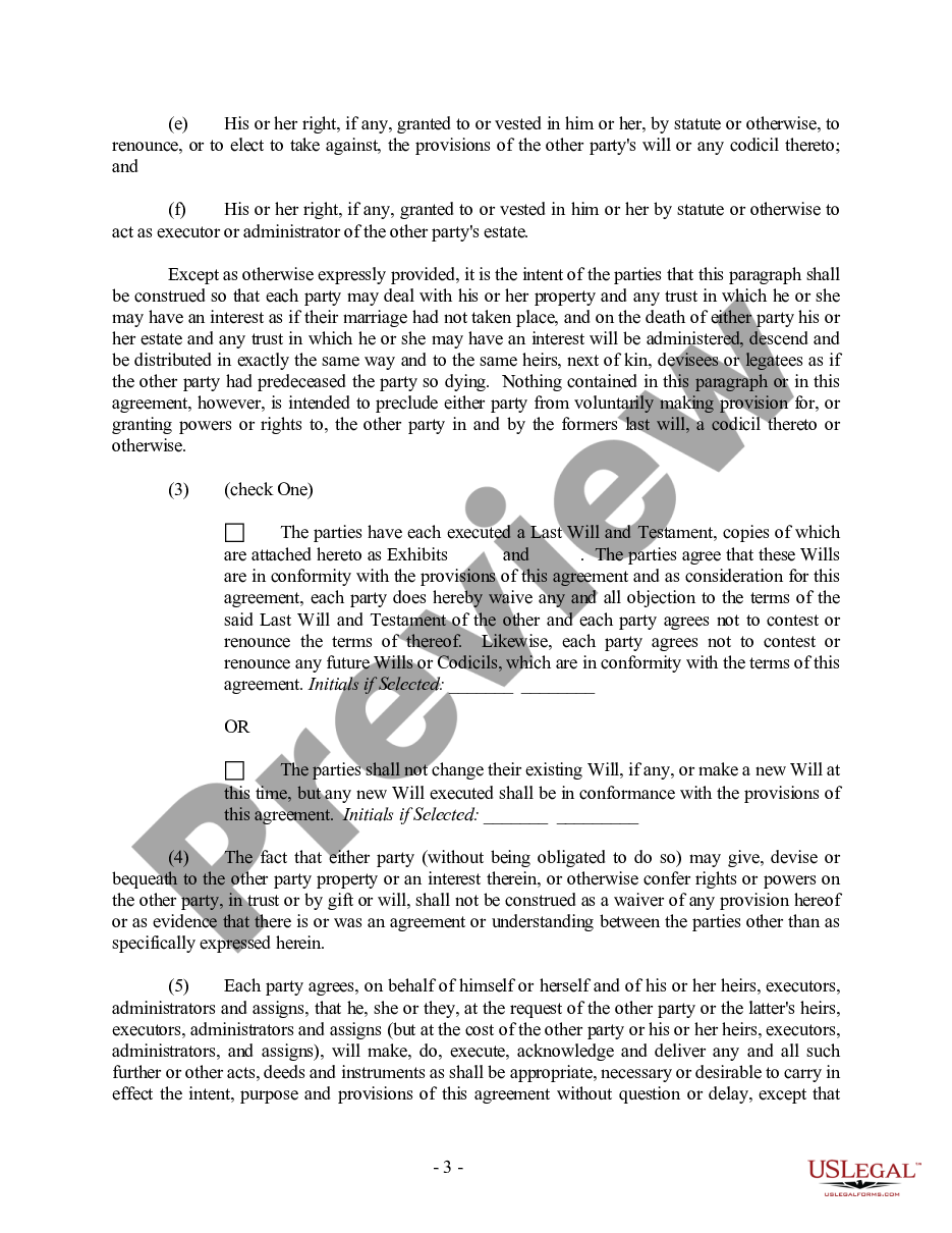 page 2 New Mexico Prenuptial Premarital Agreement without Financial Statements preview