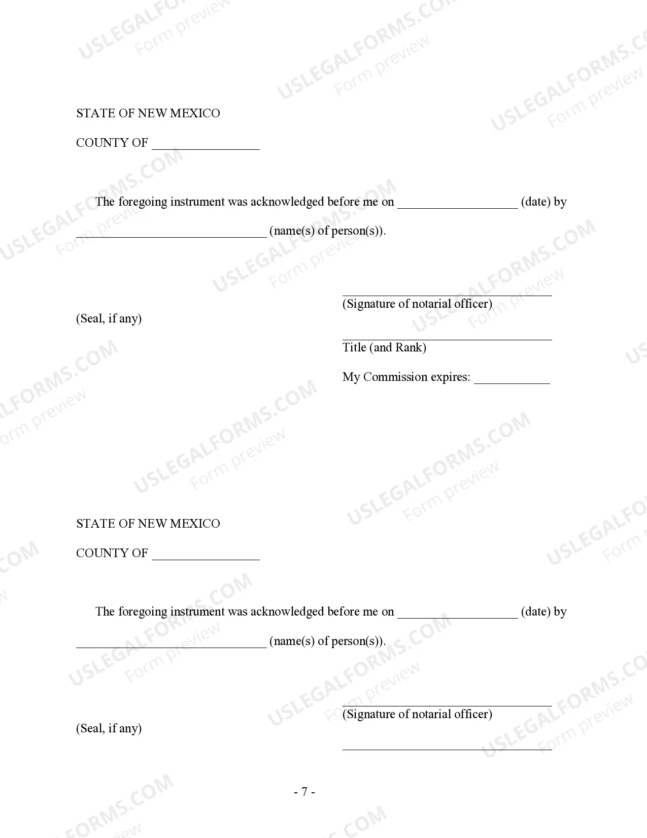 Preview New Mexico Prenuptial Premarital Agreement without Financial Statements