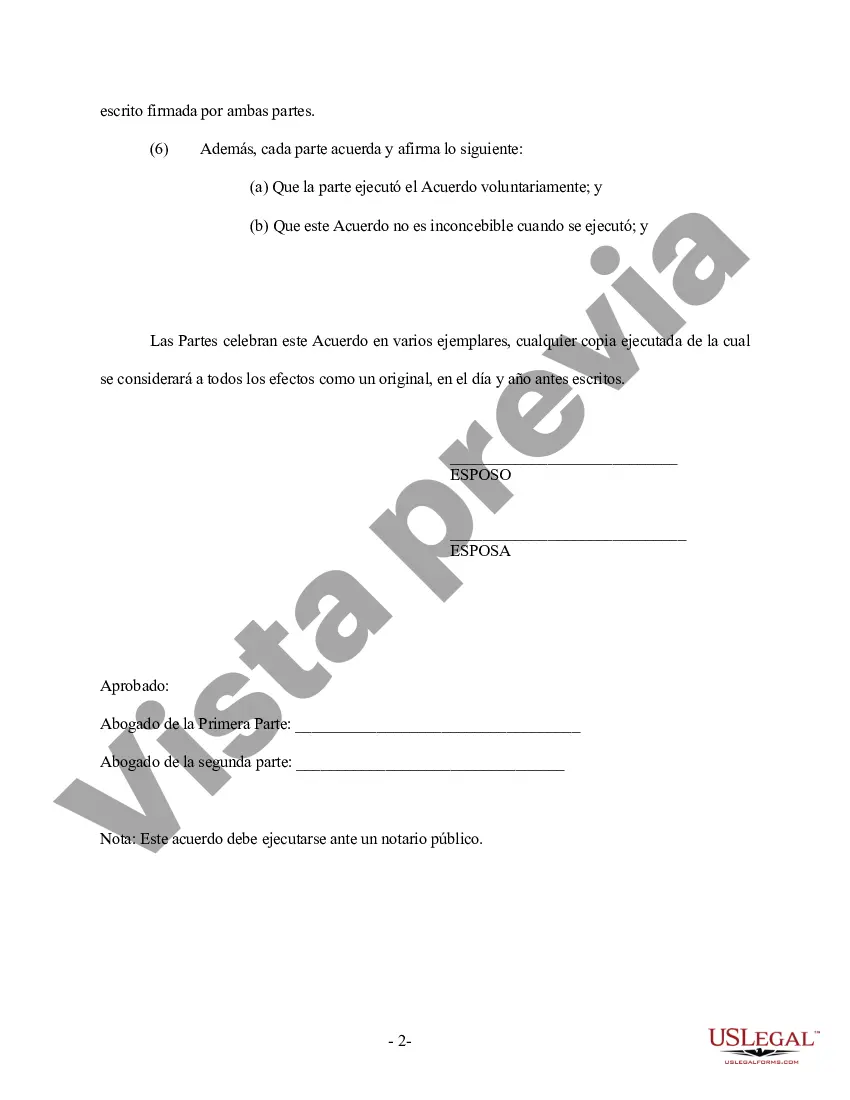 Preview Revocación del Acuerdo Prematrimonial o Prenupcial