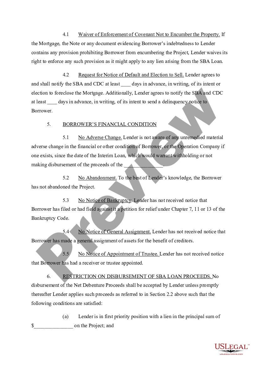 page 2 Lender's Certification preview