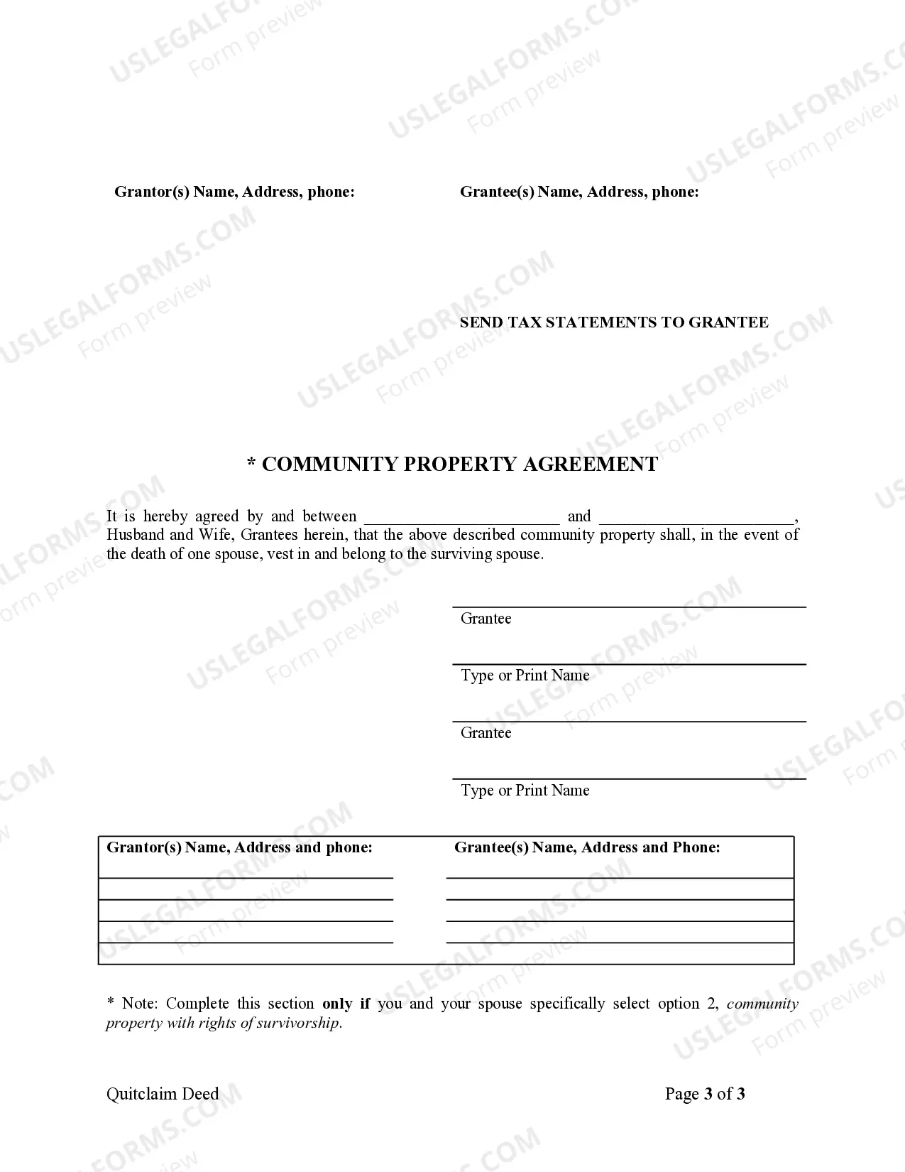 Preview Quitclaim Deed from Individual to Husband and Wife