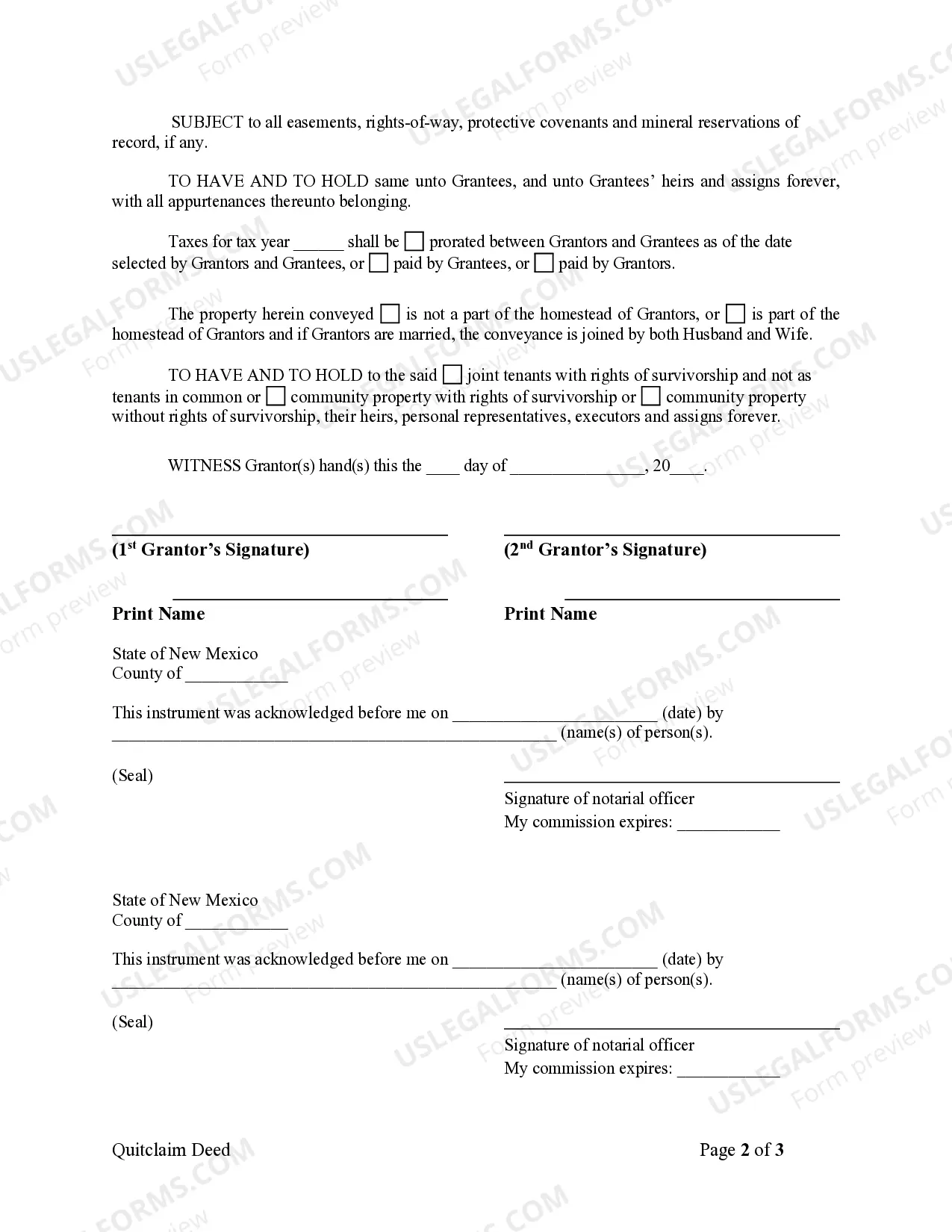 Preview Quitclaim Deed from Husband and Wife to Husband and Wife