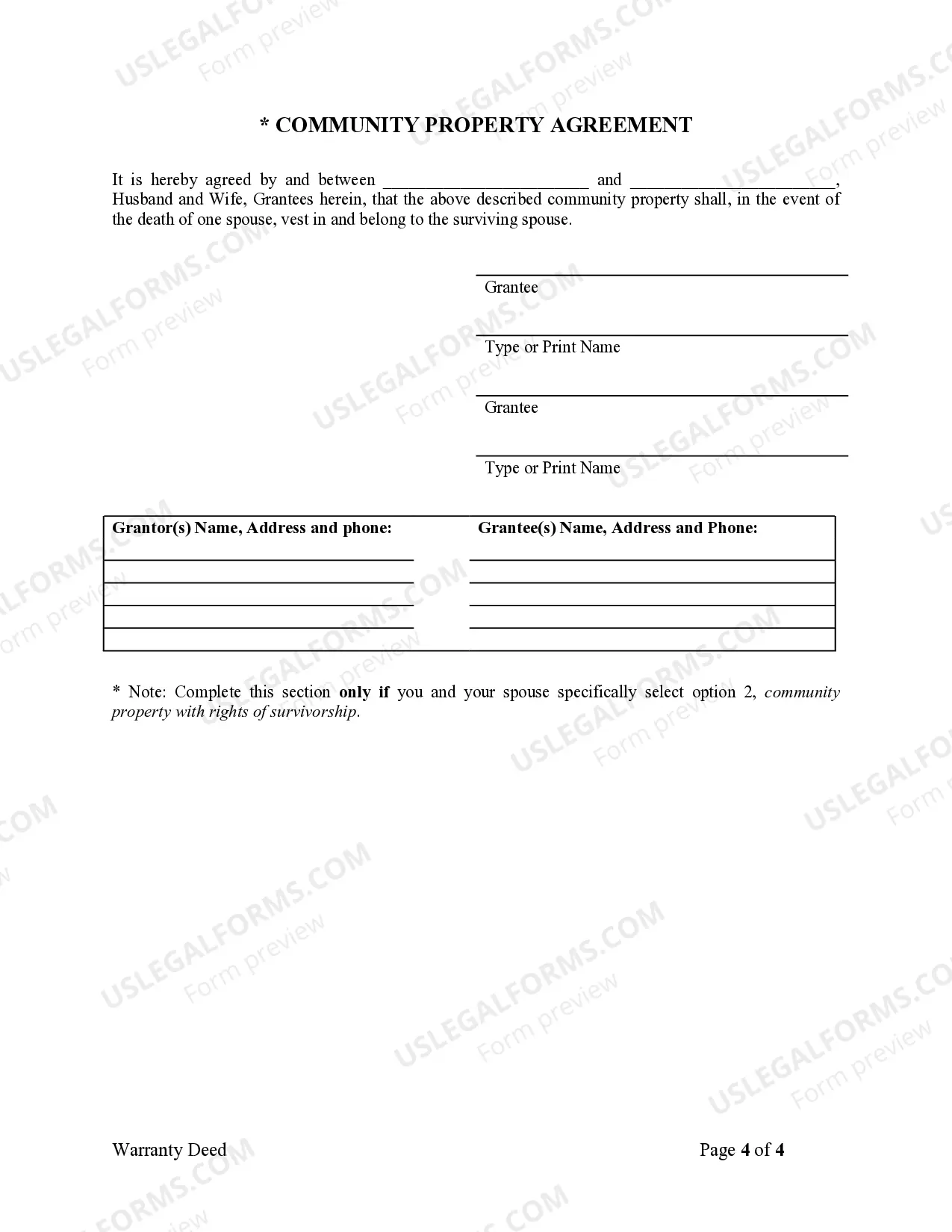 Preview Warranty Deed from Husband and Wife to Husband and Wife