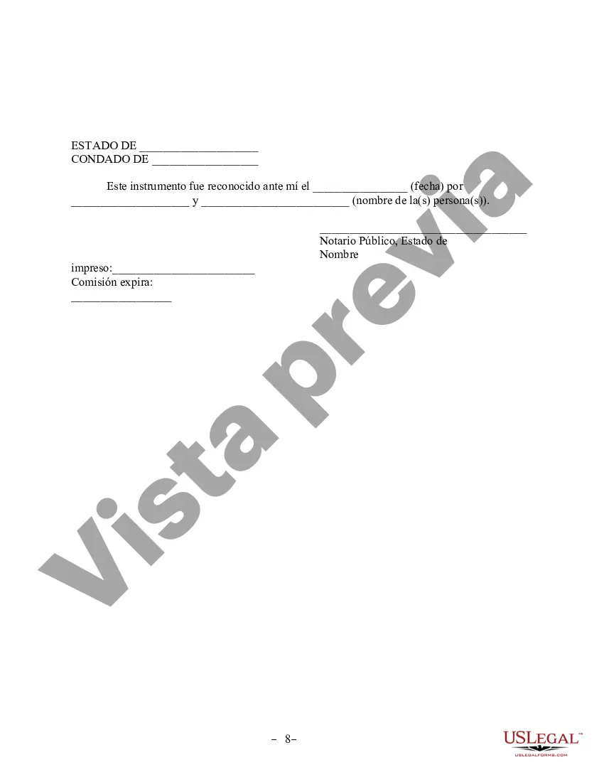 Preview Acuerdo de propiedad posnupcial - Nuevo México