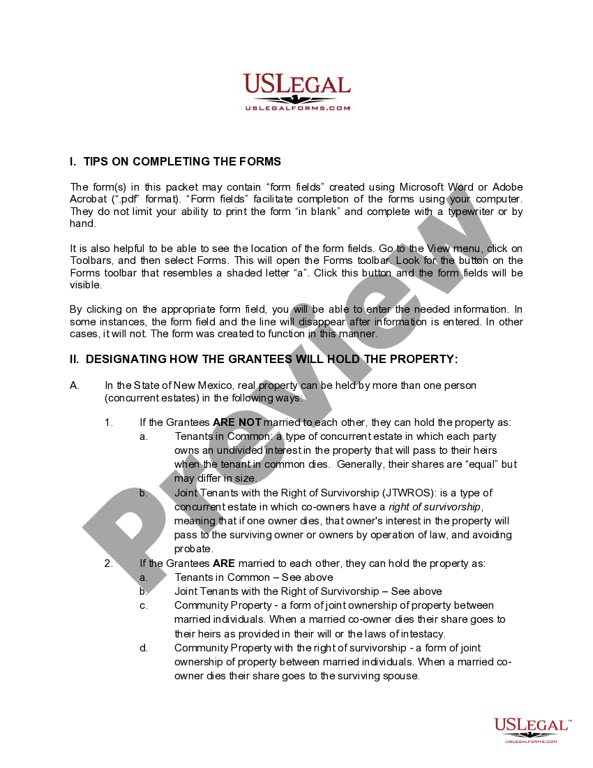 New Mexico Deed of Distribution u00 Personal Representative to Two