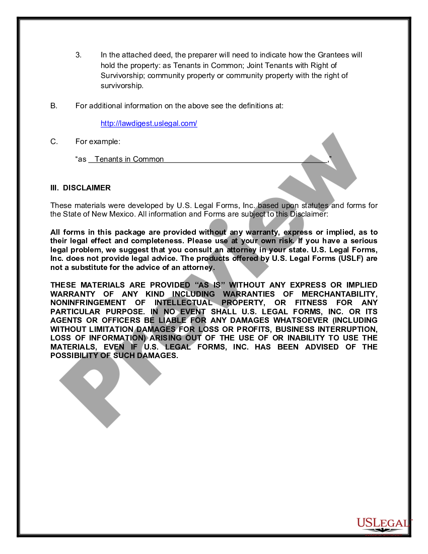 New Mexico Deed of Distribution u00 Personal Representative to Two